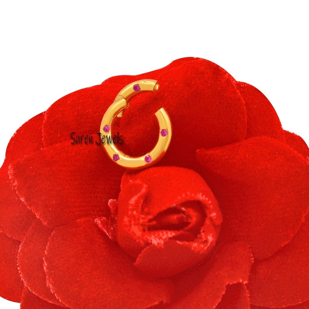 14k Gold Diamond Charm Holder: Round Charm Enhancer - View 4 - Suren Jewels | SKU: SJP482-14KYGPSP-10M