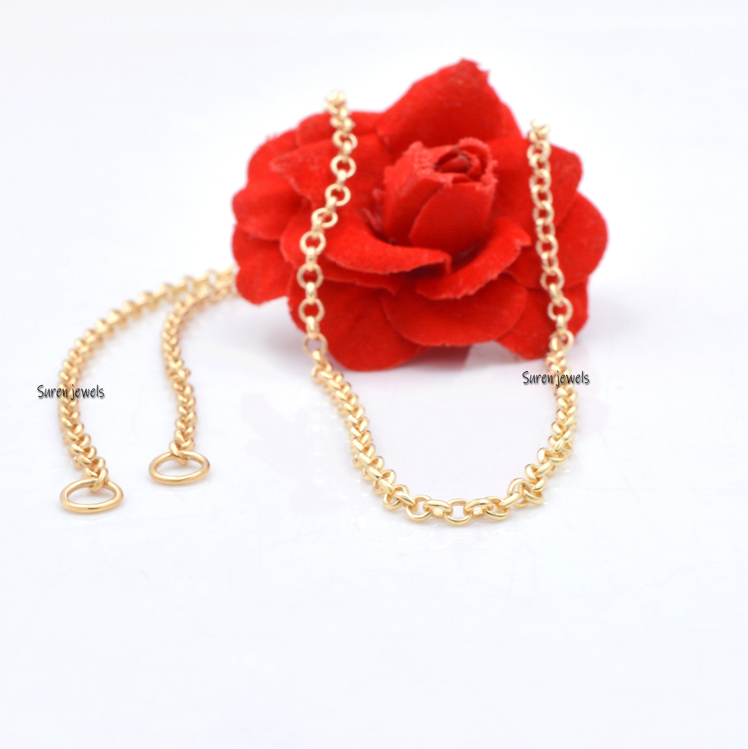 925 Sterling Silver Rolo Chain: Carabiner Shackle Lock Necklace - View 6 - Suren Jewels | SKU: G15-SLNSYG-2.80M-18I