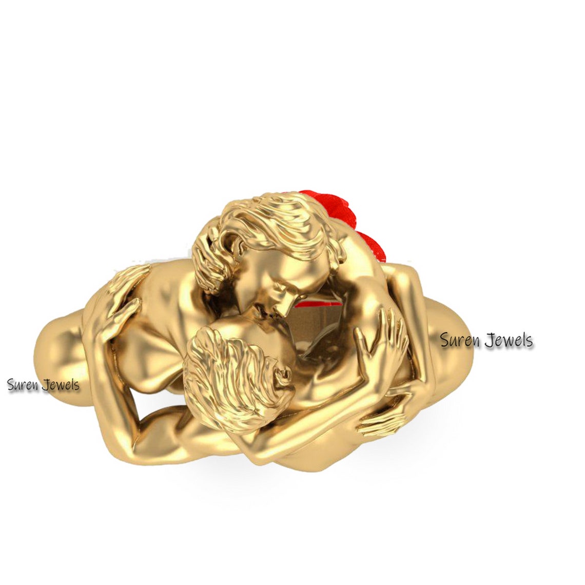 925 Silver Kiss Ring Kiss Ring Couple Kiss Ring Kiss and Etsy