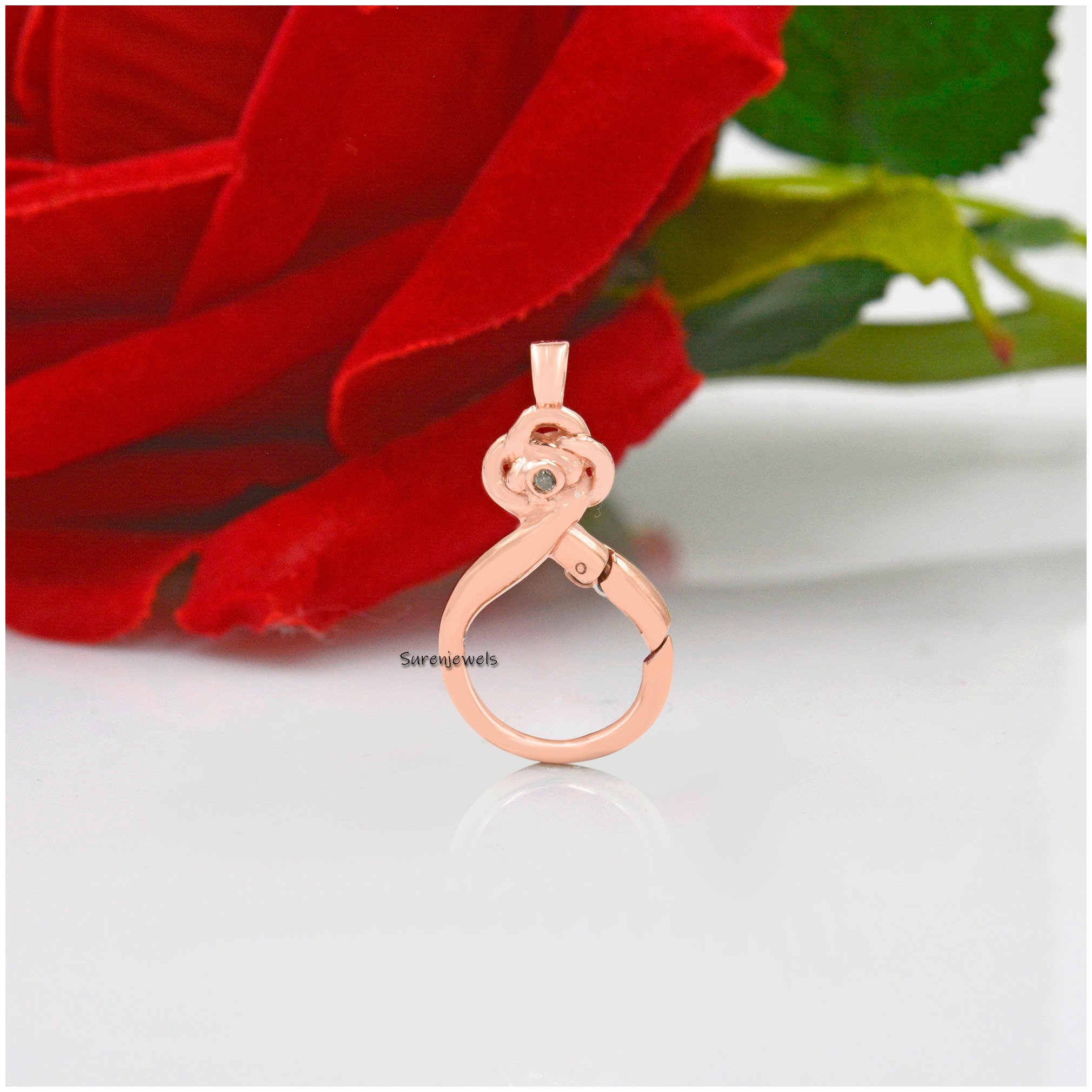 Handmade 14K Gold Diamond Charm Holder Pendant - View 6 - Suren Jewels | SKU: SJP1113-SLNSDI-25M