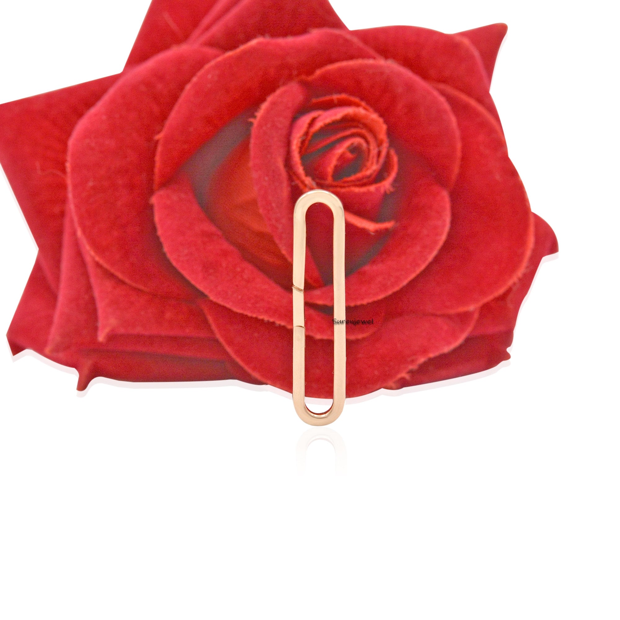14K Gold Diamond Enhancer Charm Pendant Lock - View 2 - Suren Jewels | SKU: SJP938-SLRGCZ-35M