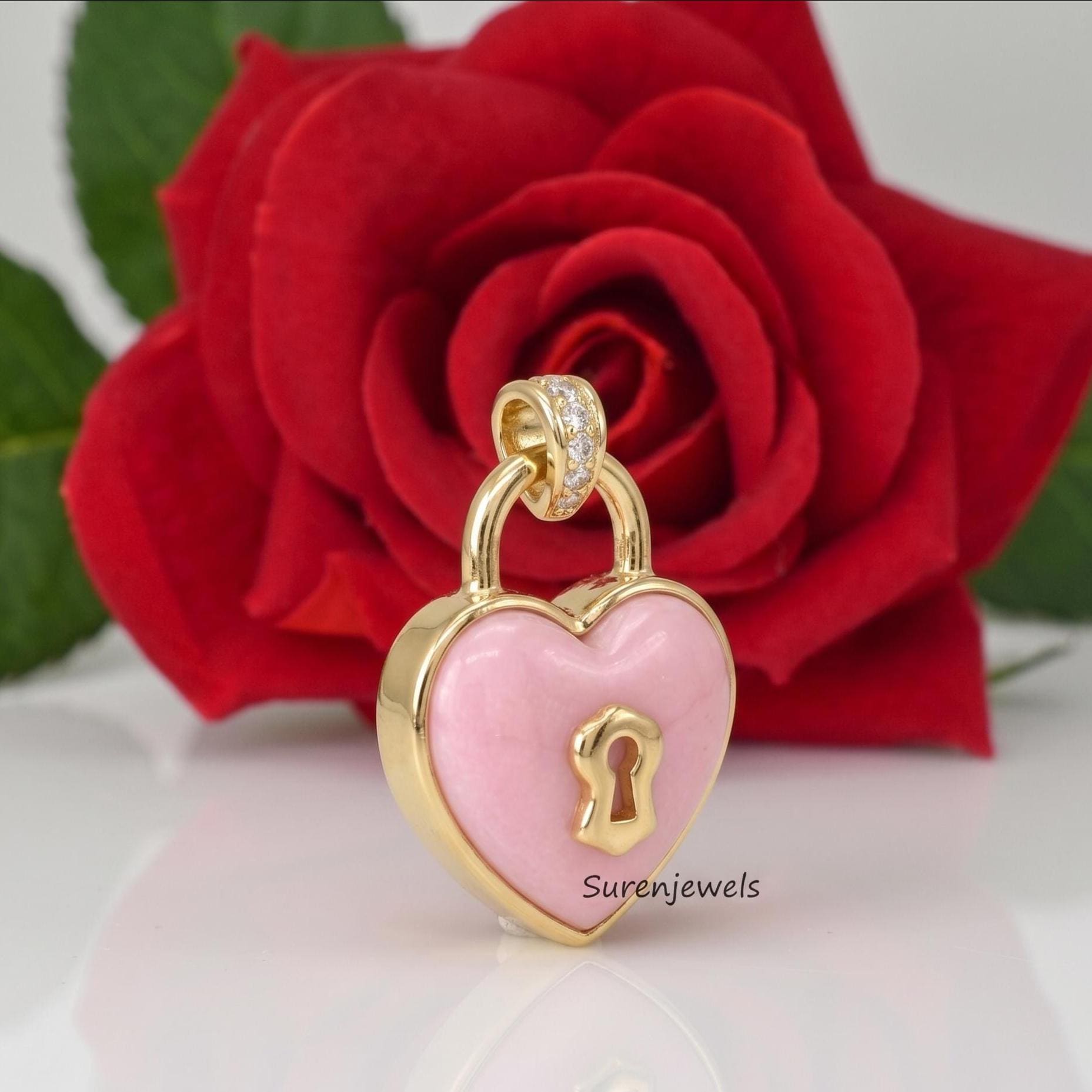 New Designer Gemstone Heart Padlock, Gold Gemstone Heart Pendant, Hand Carved Heart Pendant, Handmade Heart Padlock, Designer