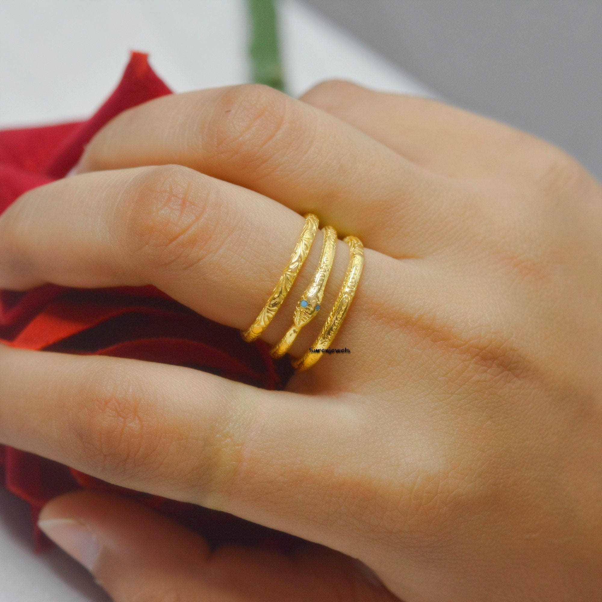Sterling Silver Ouroboros Snake Ring: Infinity Talisman - View 5 - Suren Jewels | SKU: SJR915-SLYGTQ-US-7