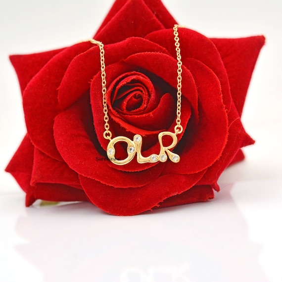 14k Gold Bubble Letter Necklace 14k 