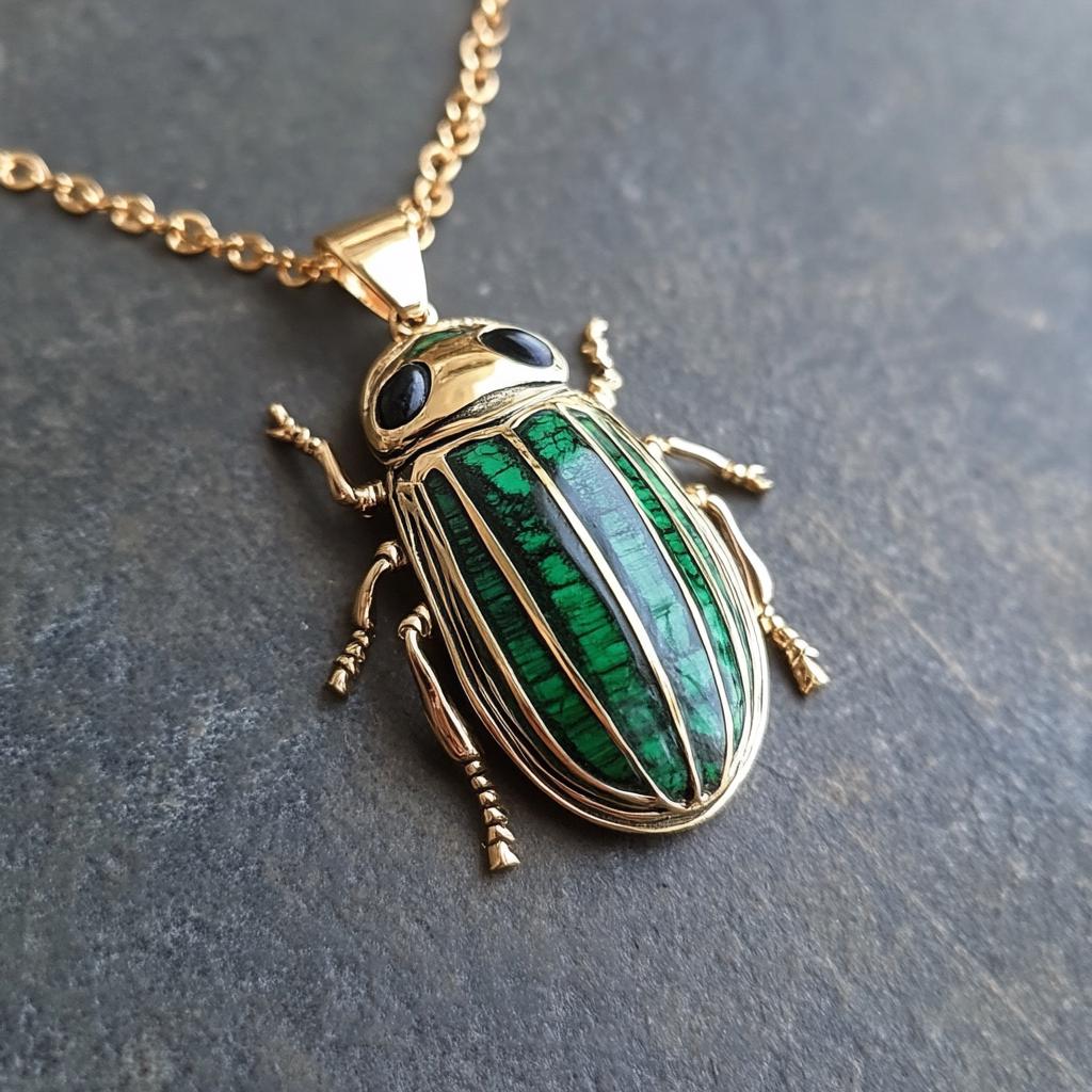 14K Gold Scarab Pendant, Hand Carved Egyptian Beetle Jewelry - View 6 - Suren Jewels | SKU: SJP4574-SLYGAZBKCZ-25M,SJP4961-SL