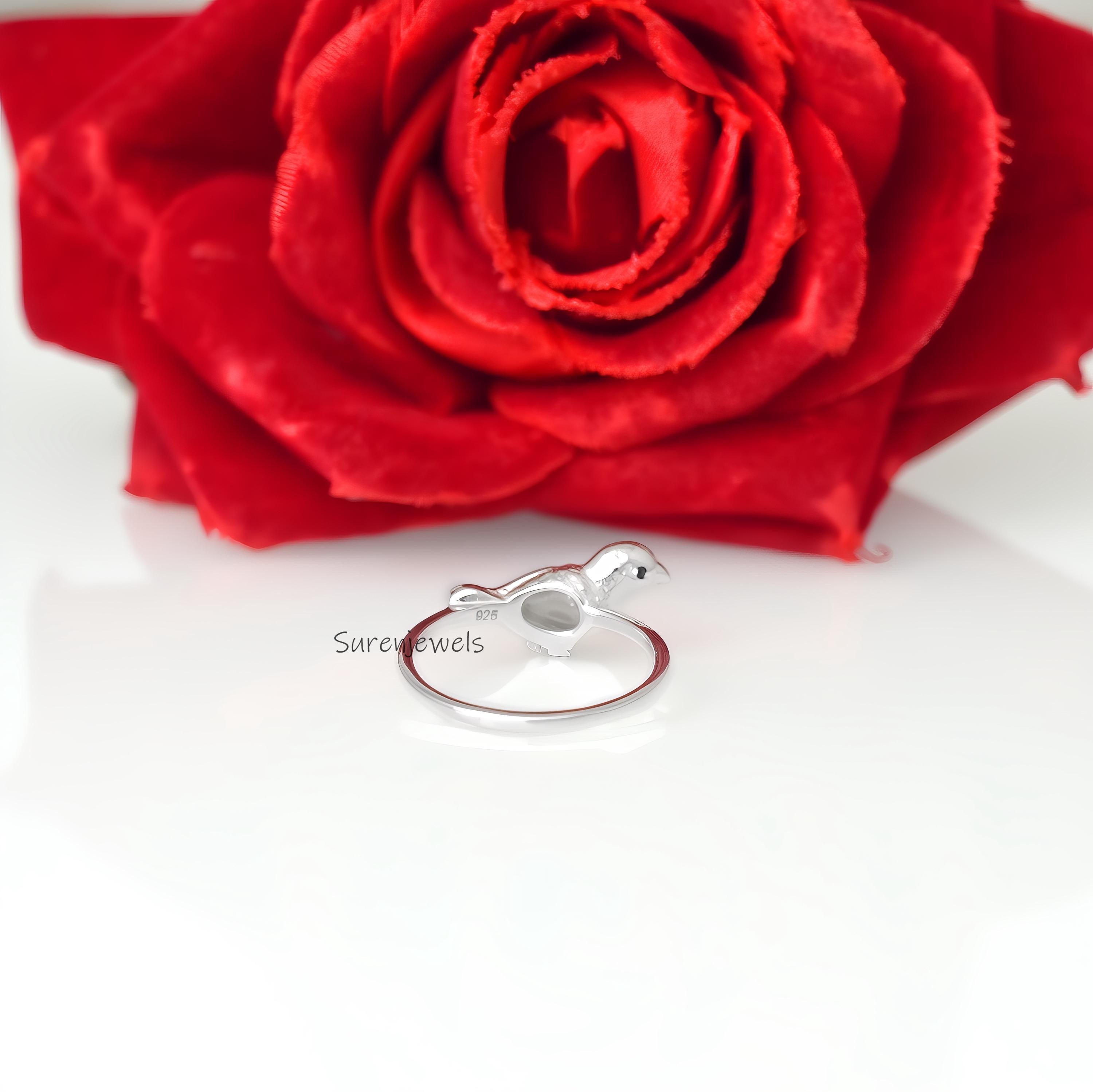 14k Gold Parakeet Ring: Dainty Bird Jewelry - View 5 - Suren Jewels | SKU: SJR3016-,SJR