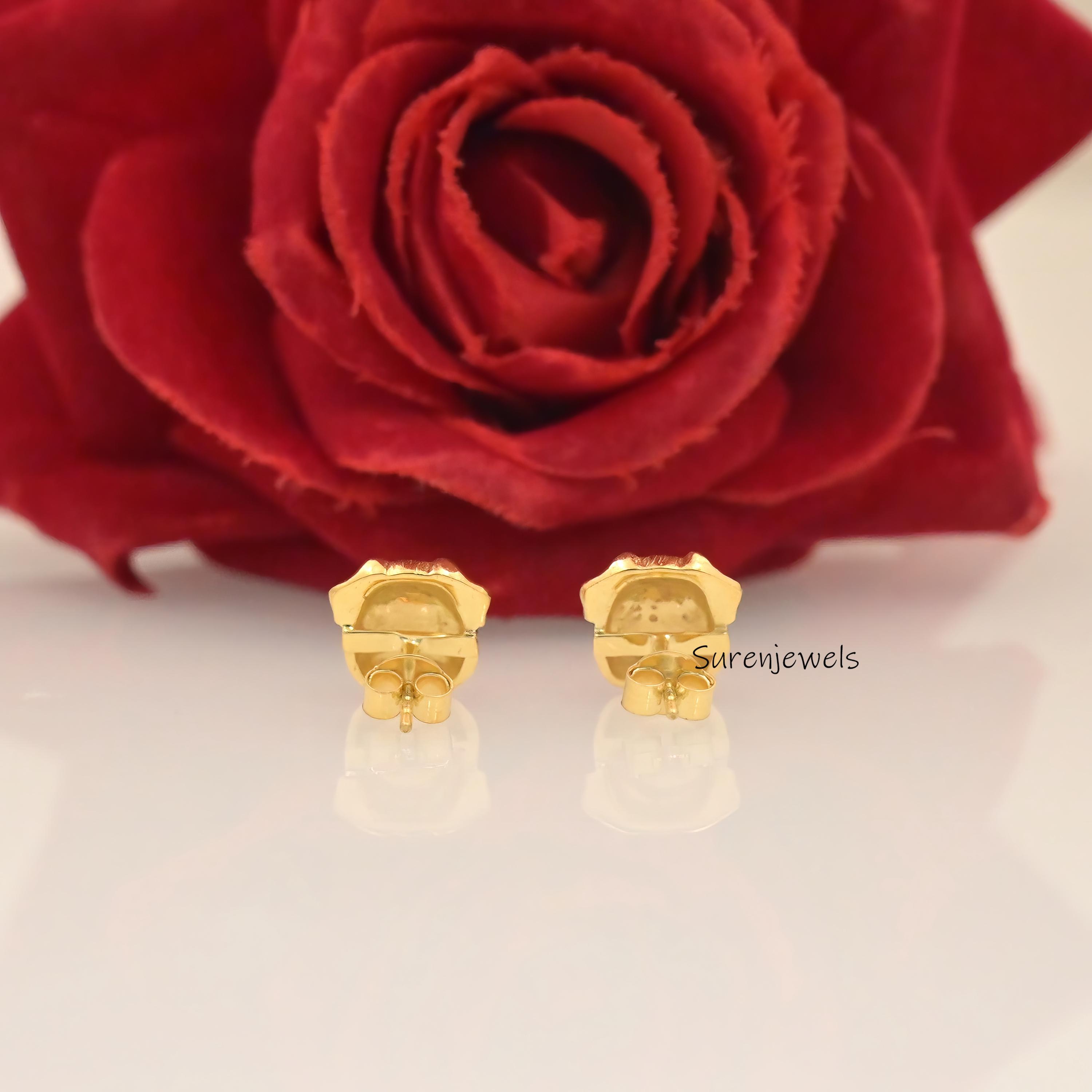 14K Gold Pug Face Stud Earrings: Animal Jewelry - View 6 - Suren Jewels | SKU: SJE2036-SLYGCZELBK-10M,SJE1790-SLYGBKCZ-10M,SJ