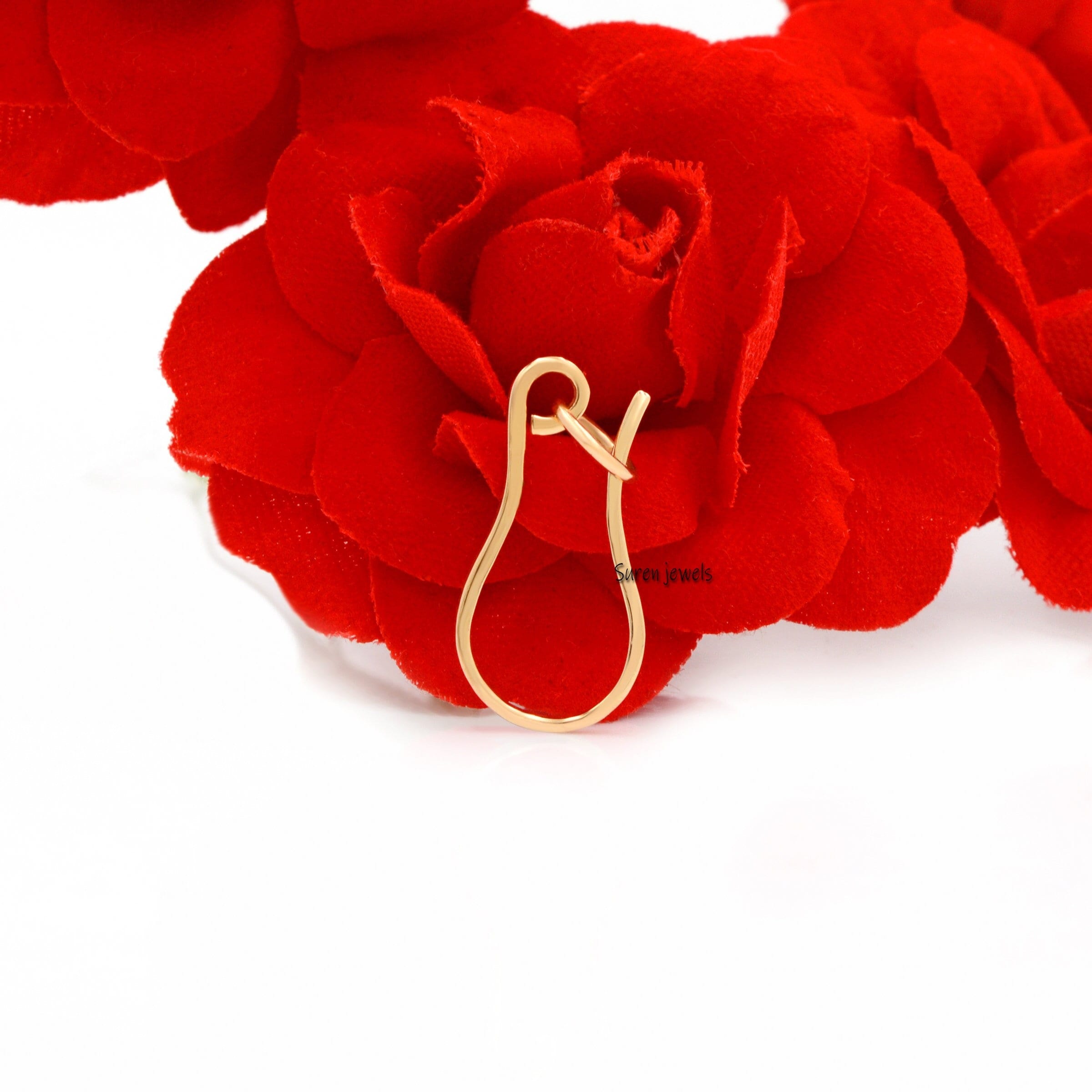 14K Gold Shepherd Hook Enhancer: Charm Anchor Lock (20x10 MM) - Suren Jewels | SKU: SJP565-14KYG