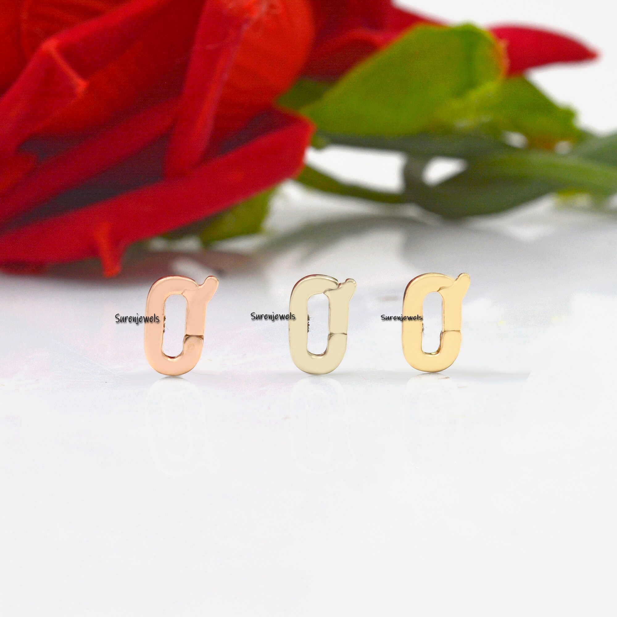 14K Gold Charm Holder: Enhancer Link for Charms - View 7 - Suren Jewels | SKU: SJP956-14KYG-7M