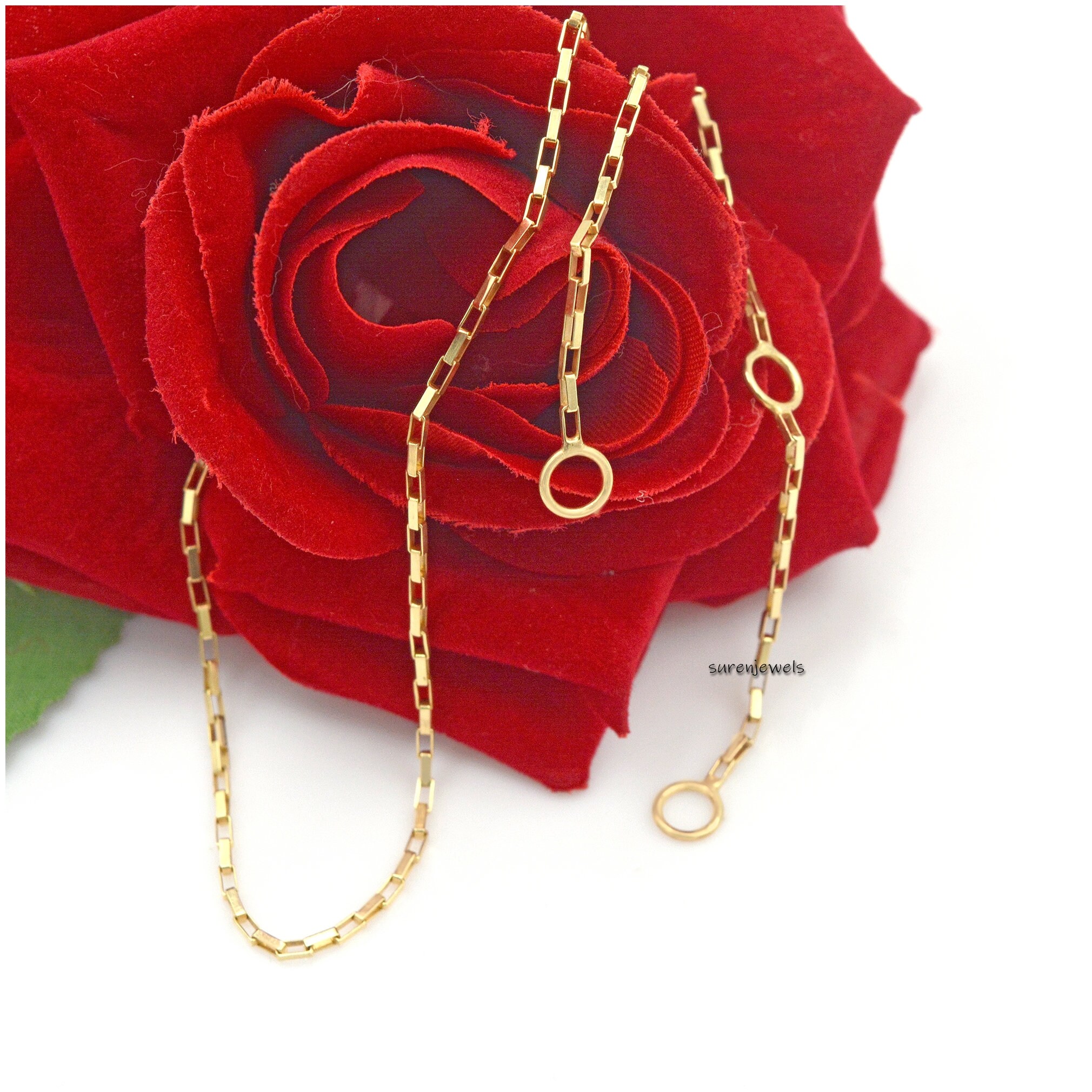 925 Silver Carabiner Box Chain Necklace: Square Link Padlock - View 5 - Suren Jewels | SKU: G25-SLNS-28I