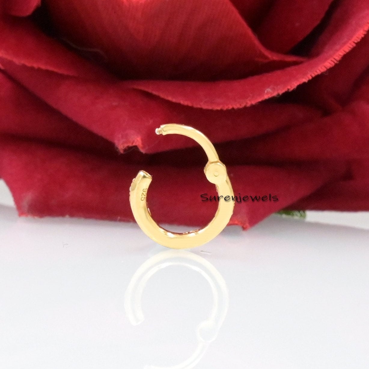 14k Gold Charm Holder with Cubic Zircon - View 2 - Suren Jewels | SKU: SJD08