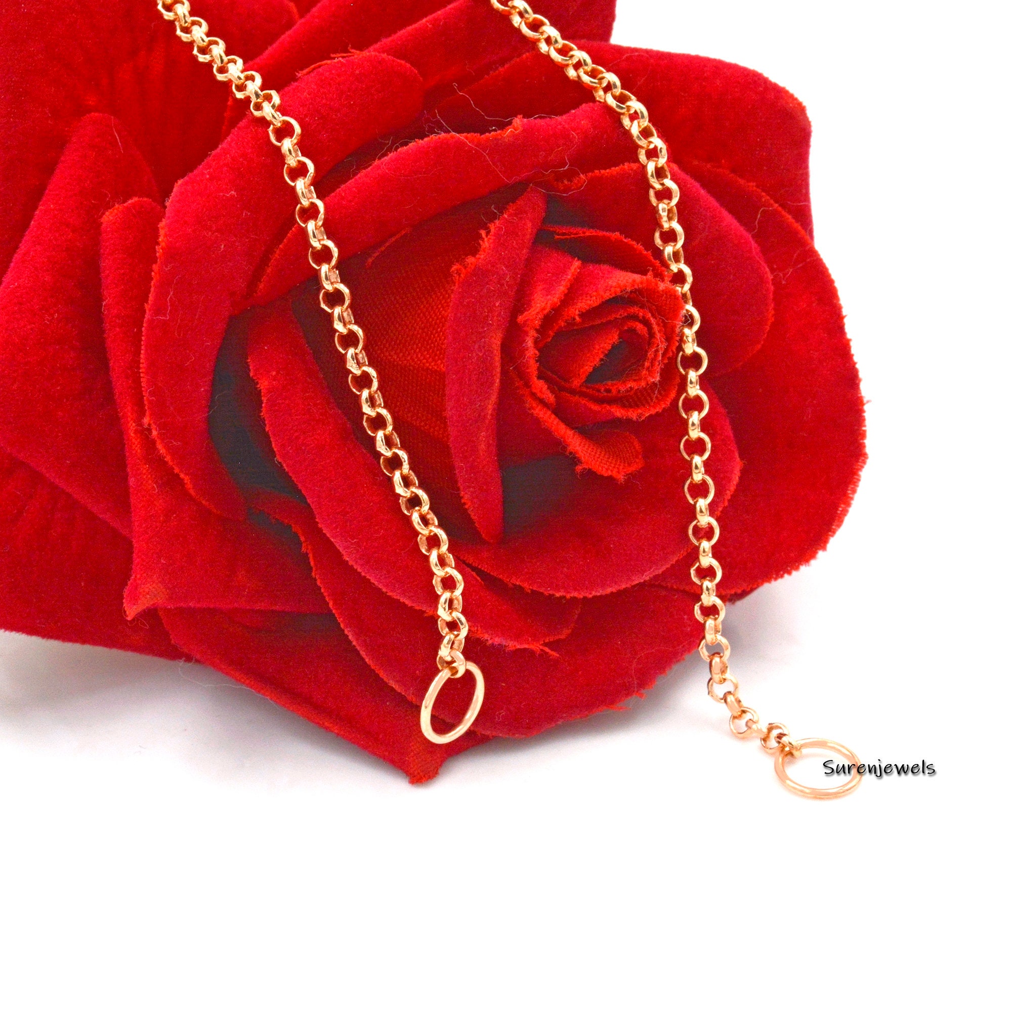 925 Sterling Silver Rolo Chain: Carabiner Shackle Lock Necklace - View 3 - Suren Jewels | SKU: G15-SLNSYG-2.80M-18I