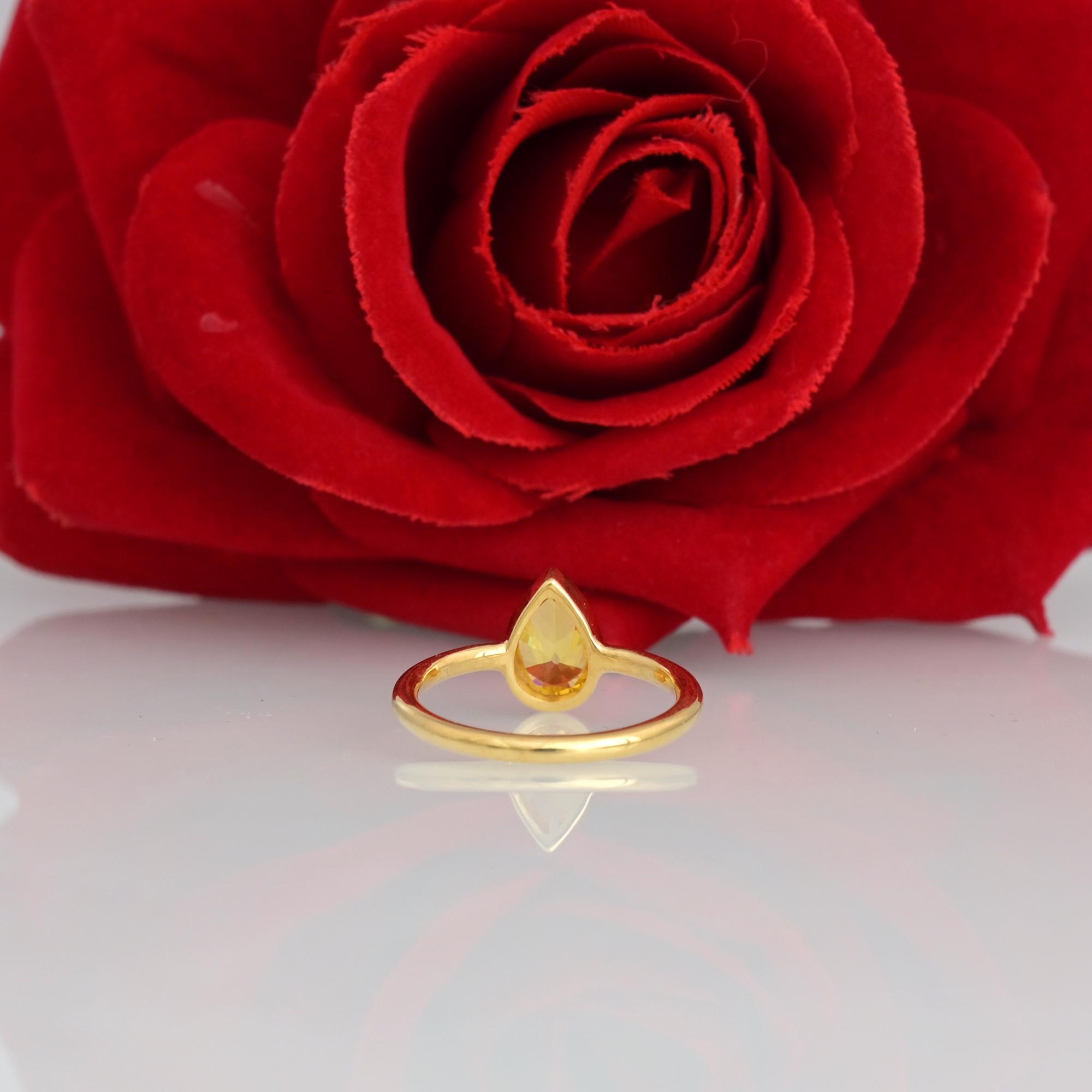 14k Gold Gemstone Teardrop Ring: Pear Shape - View 4 - Suren Jewels | SKU: SJR2568
