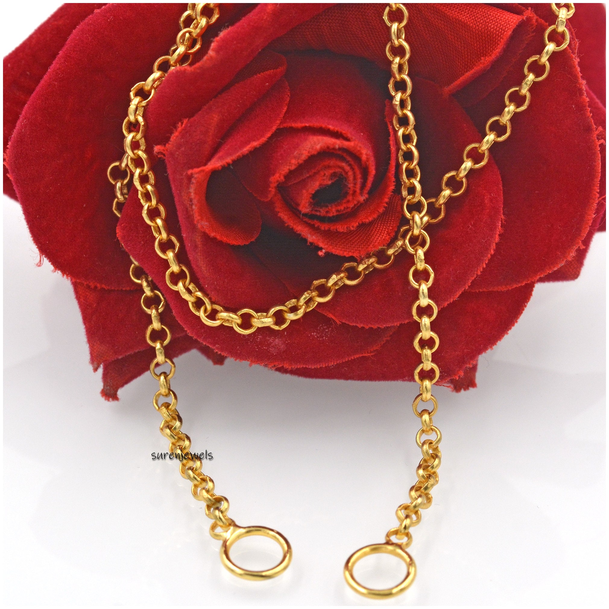 Oxidized Sterling Silver Carabiner Necklace: Handmade Curb Chain - View 6 - Suren Jewels | SKU: G15