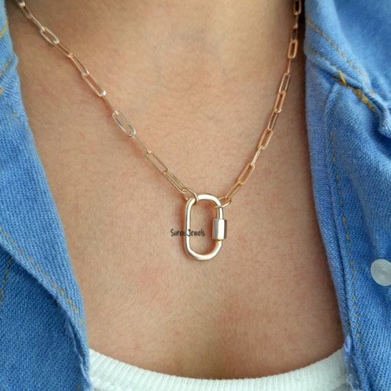 Gold Carabiner Necklace