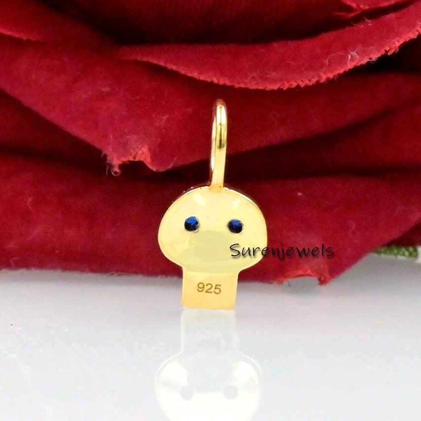14k Gold Skull Pendant with Gemstone Eyes & Topaz Teeth - View 5 - Suren Jewels | SKU: SJP2562
