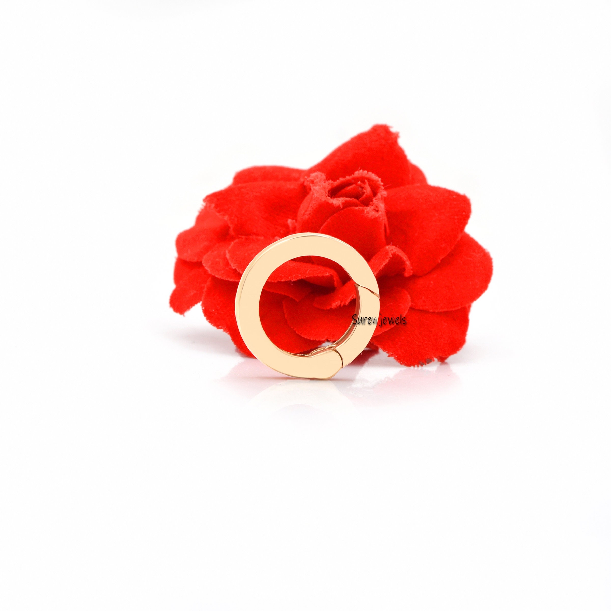 14K Gold Diamond Round Enhancer: Gemstone Charm Holder - View 3 - Suren Jewels | SKU: SJP854-SLYGMTCS