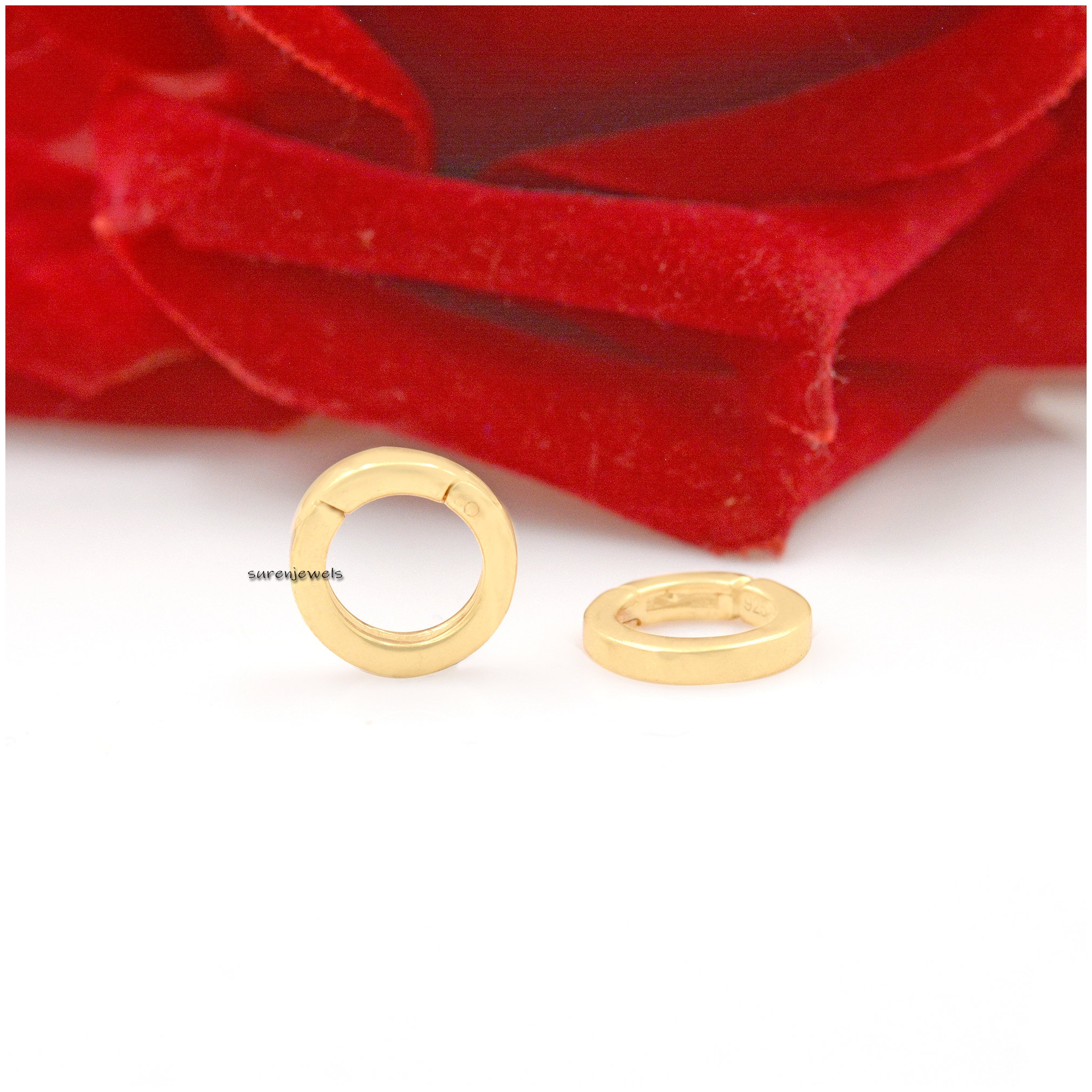 14K Gold Charm Enhancer: Round Multi Charm Holder - View 4 - Suren Jewels | SKU: SJP1280-SLYG-10