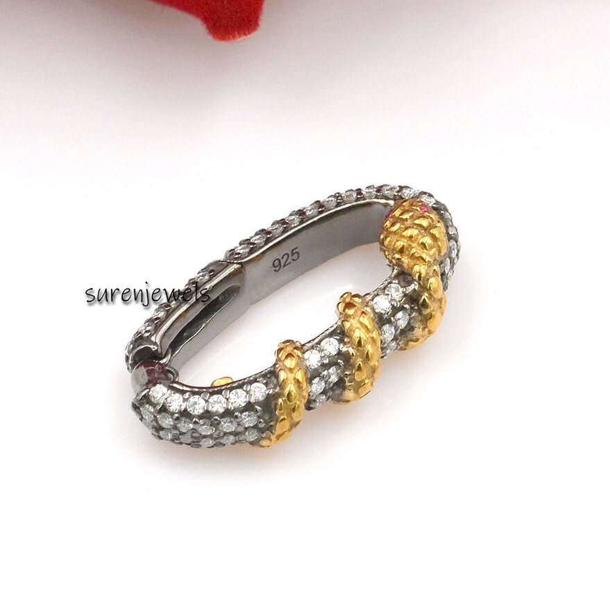 Diamond Snake Charm 14k Gold Enhancer - View 2 - Suren Jewels | SKU: SJP1136-SLRHYGRU-22M