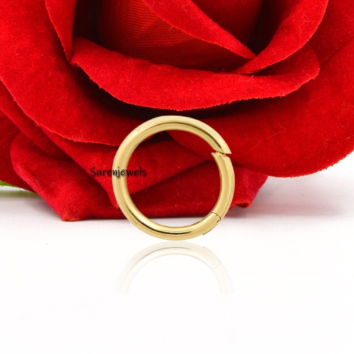14k Gold Charm Enhancer: Round Multi-Charm Holder (12mm) - View 3 - Suren Jewels | SKU: SJP1106-SLNS-12