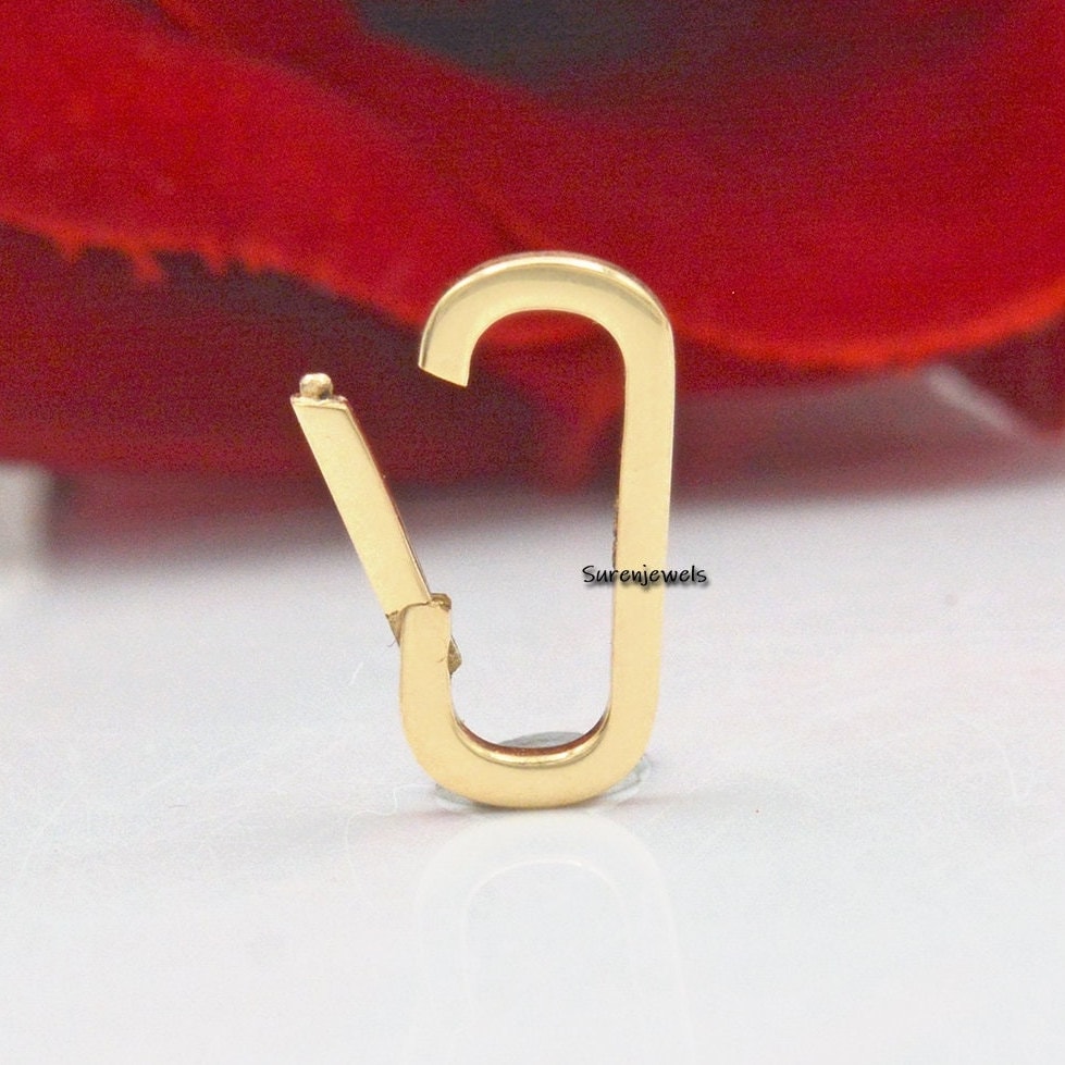 14k Gold Diamond Charm Enhancer: Yellow Gold Paperclip Necklace Holder - View 2 - Suren Jewels | SKU: SJP445-14KYG,SJP718-14K
