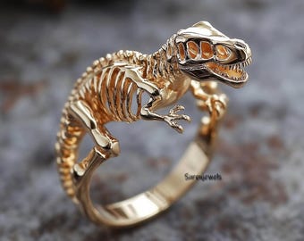 Anello d'argento USA Dinosaurier-Quarz 925, 4,76ct
