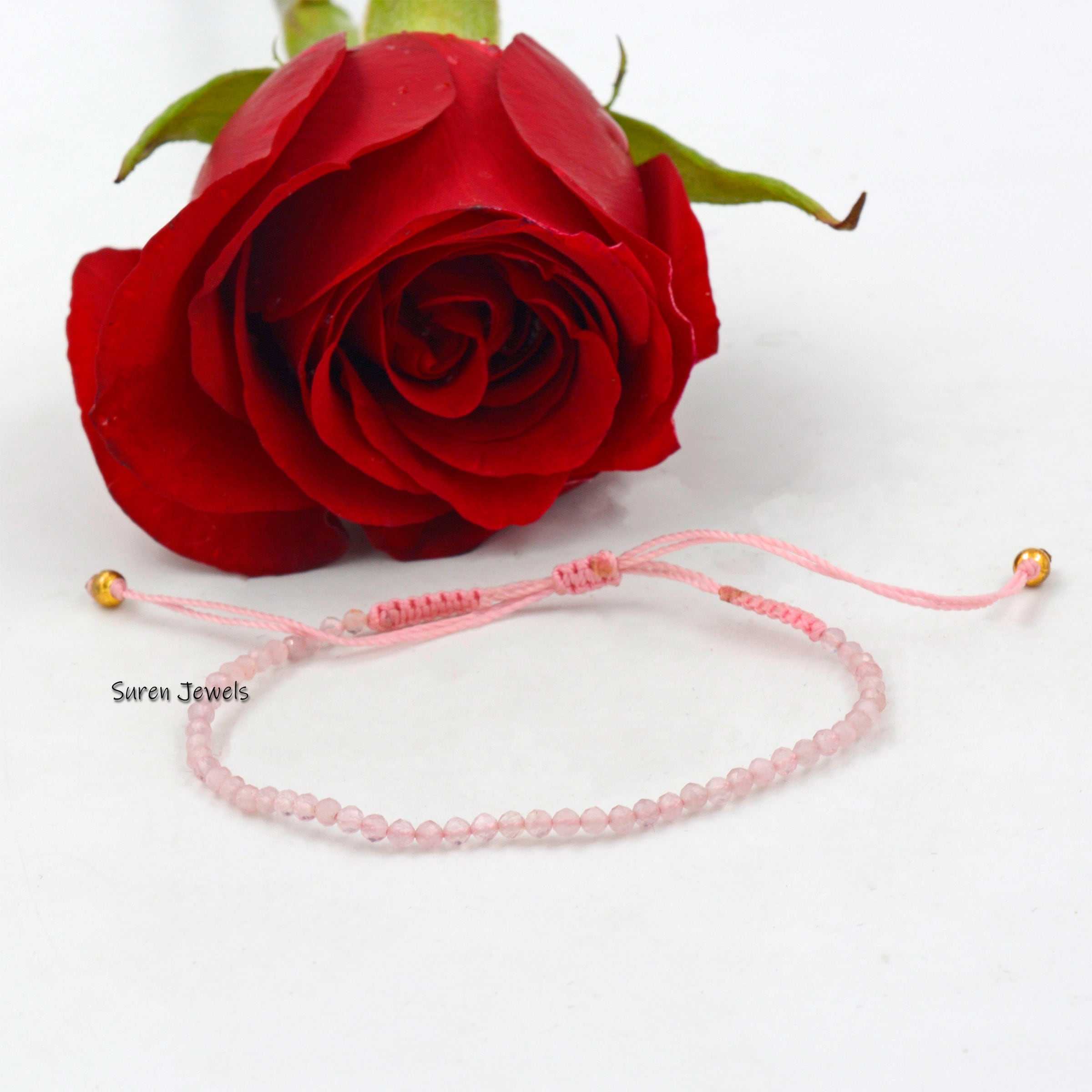 Dainty Lapis Lazuli Bracelet: 925 Silver Adjustable String - View 5 - Suren Jewels | SKU: SJA28