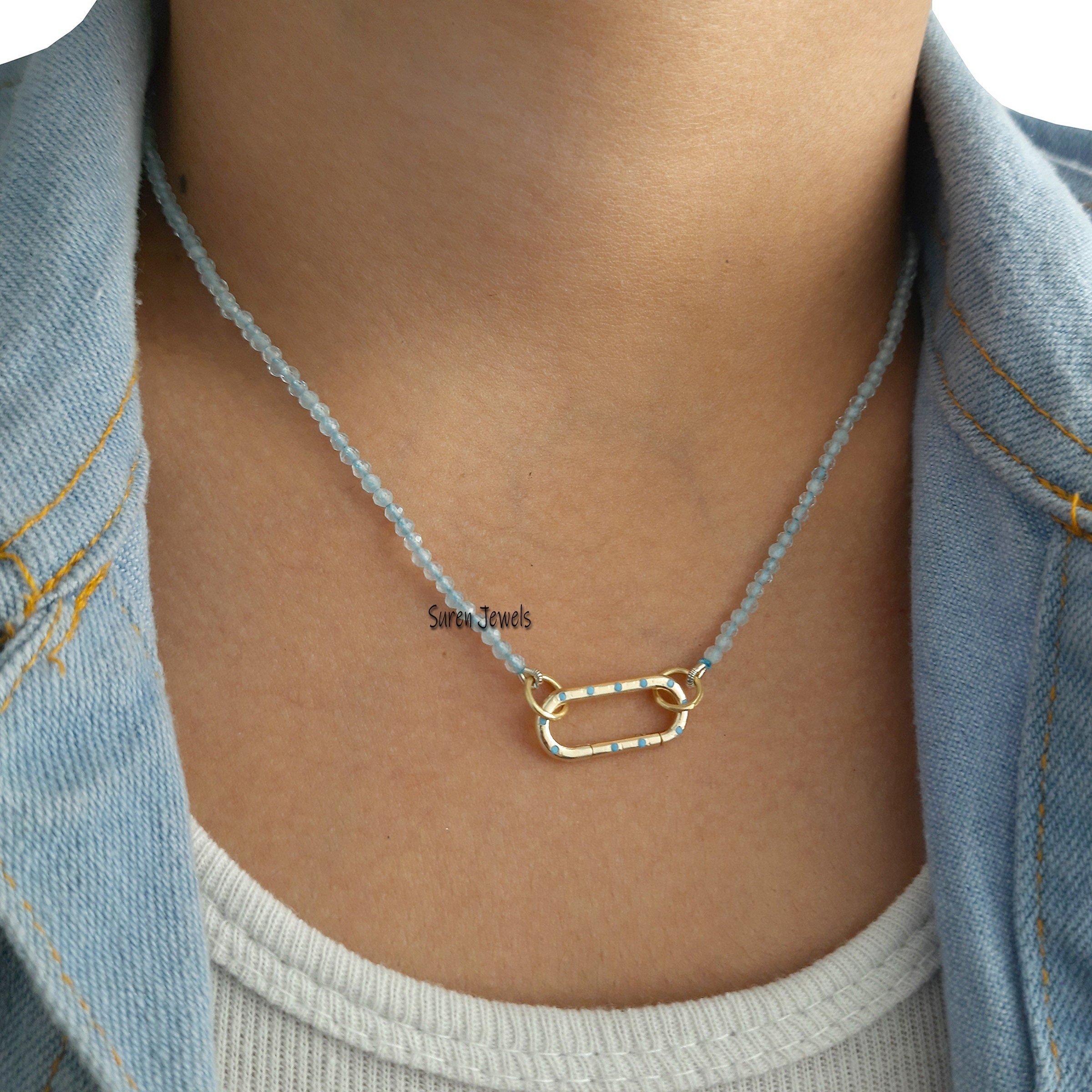 14k gold vermeil charm holder charm holder snap clasp lock Etsy