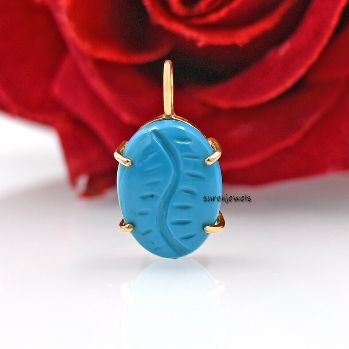 Gemstone Shell Pendant: 925 Silver Kodi Charm - View 2 - Suren Jewels | SKU: SJP1392