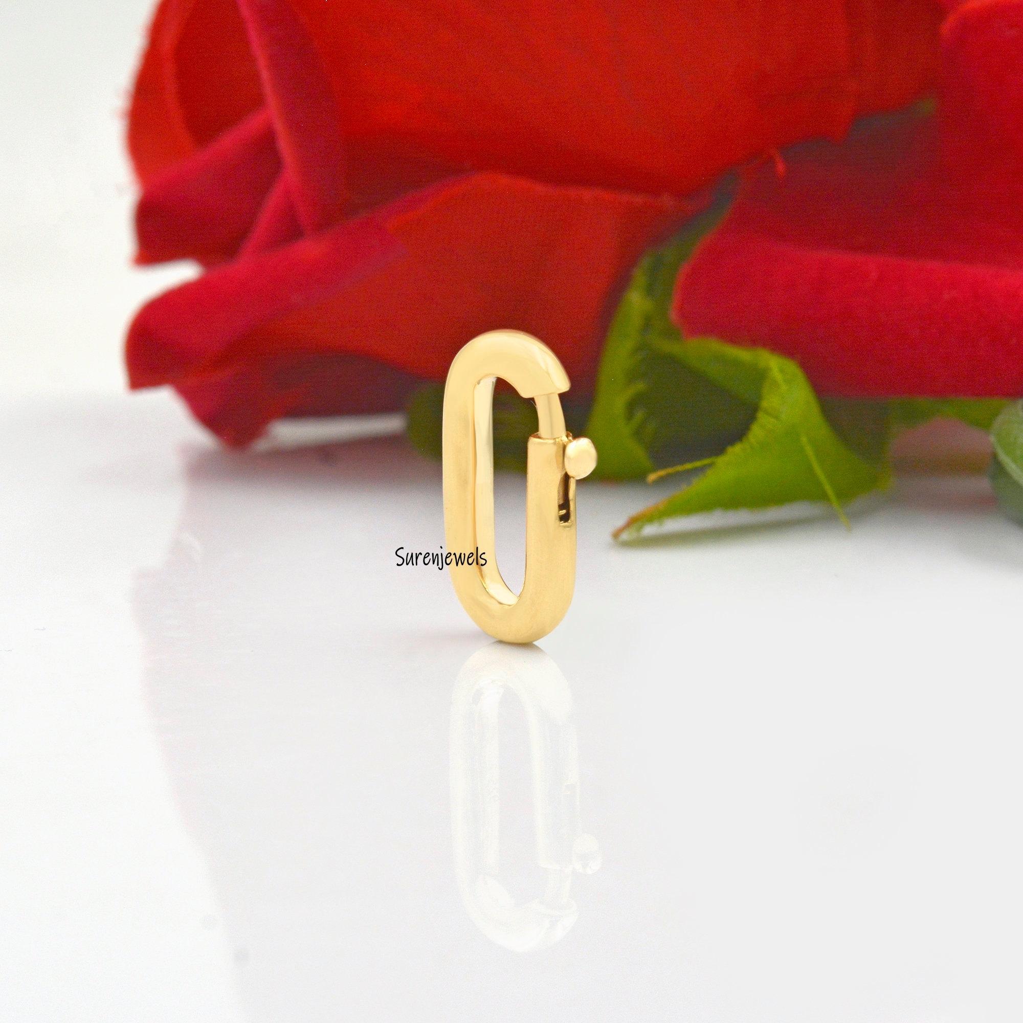 14K Gold Charm Enhancer Holder: Multi-Link Connector - View 2 - Suren Jewels | SKU: SJL1194-SLYG