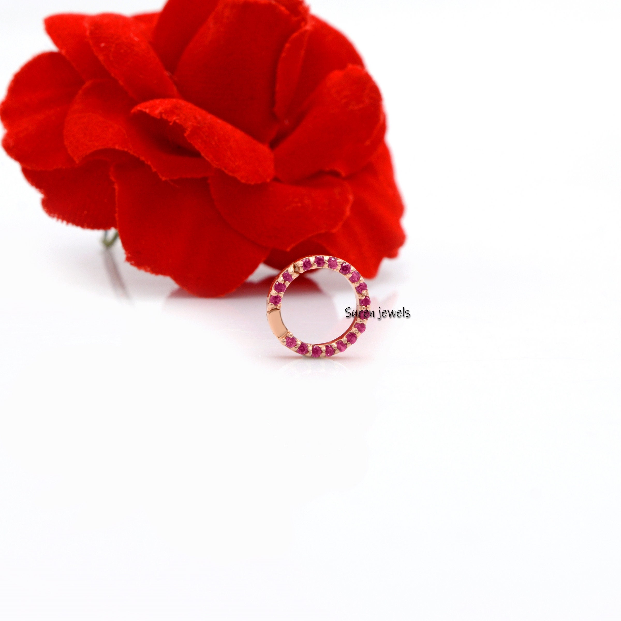 14K Gold Charm Holder: Round Enhancer Link - View 7 - Suren Jewels | SKU: SJF119-14KYGBSP