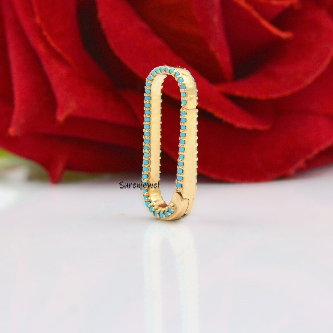 14k Gold Turquoise Charm Enhancer: Elongated Oval Bail - Etsy