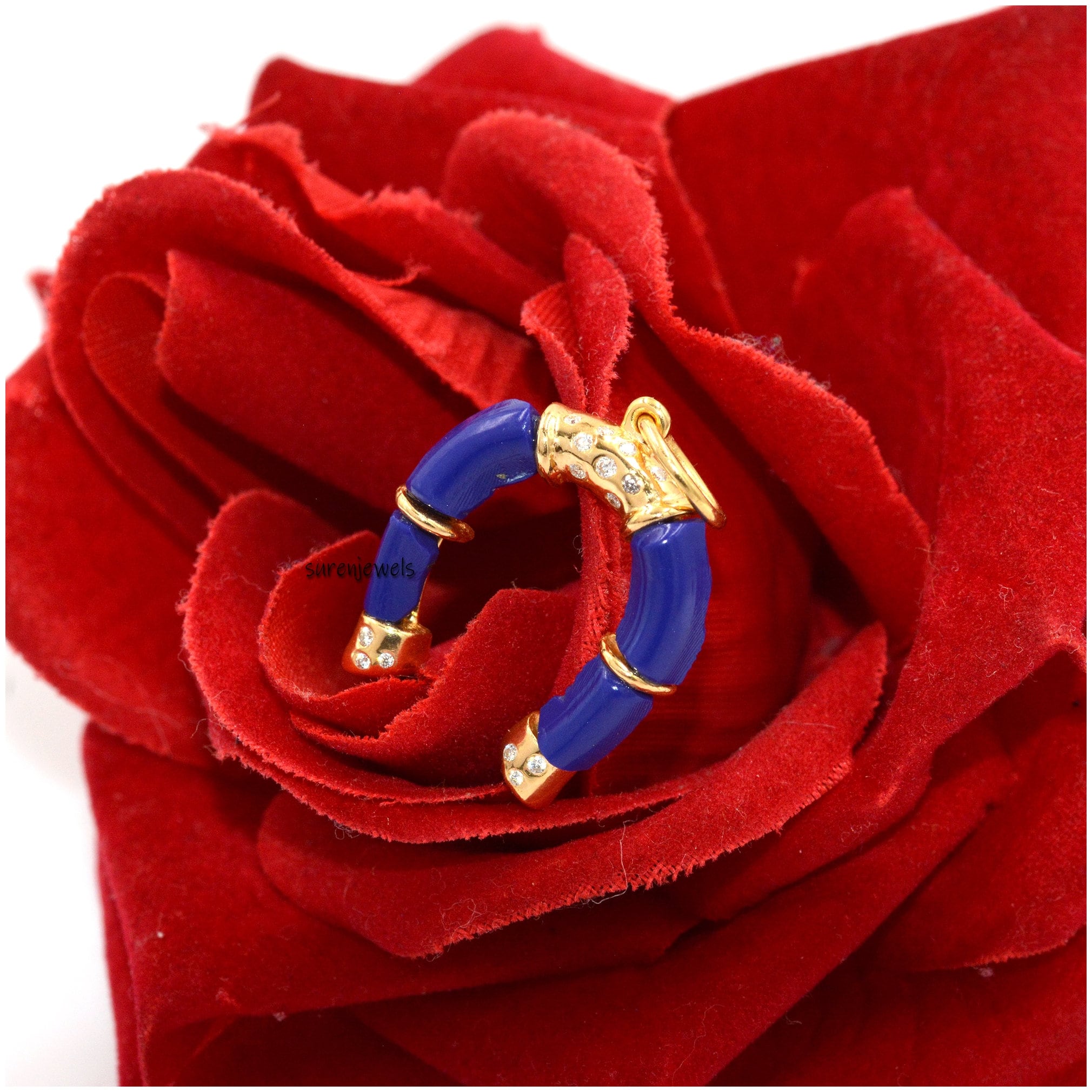 14k Gold Carving Gemstone Horseshoe Pendant jewelry - Suren Jewels | SKU: SJP1331-SLYGLPZMN