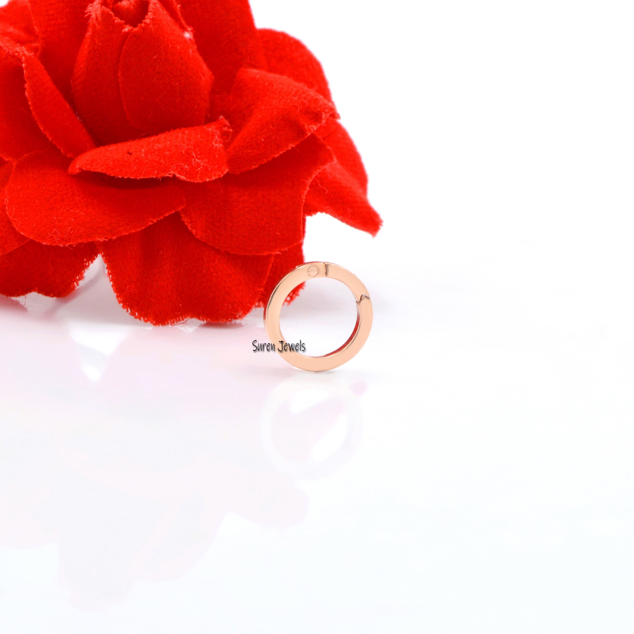 18K Gold Charm Connector Clasp: Pendant Enhancer Hoop Lock - View 7 - Suren Jewels | SKU: SJP451-18KYG-15M,SJP482-18KYG-10M,S