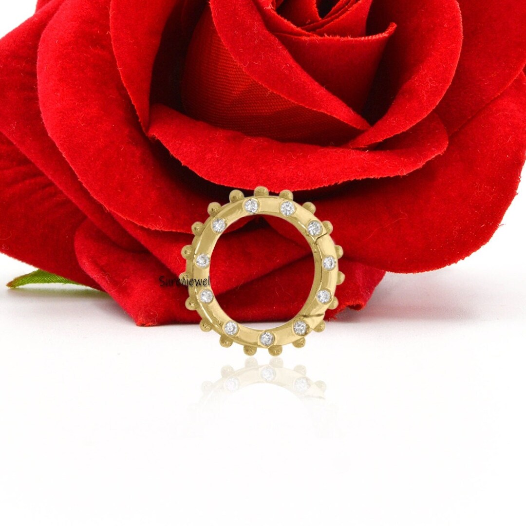 14K Gold Circle Charm Enhancer: Round Ball Link Clasp - Etsy