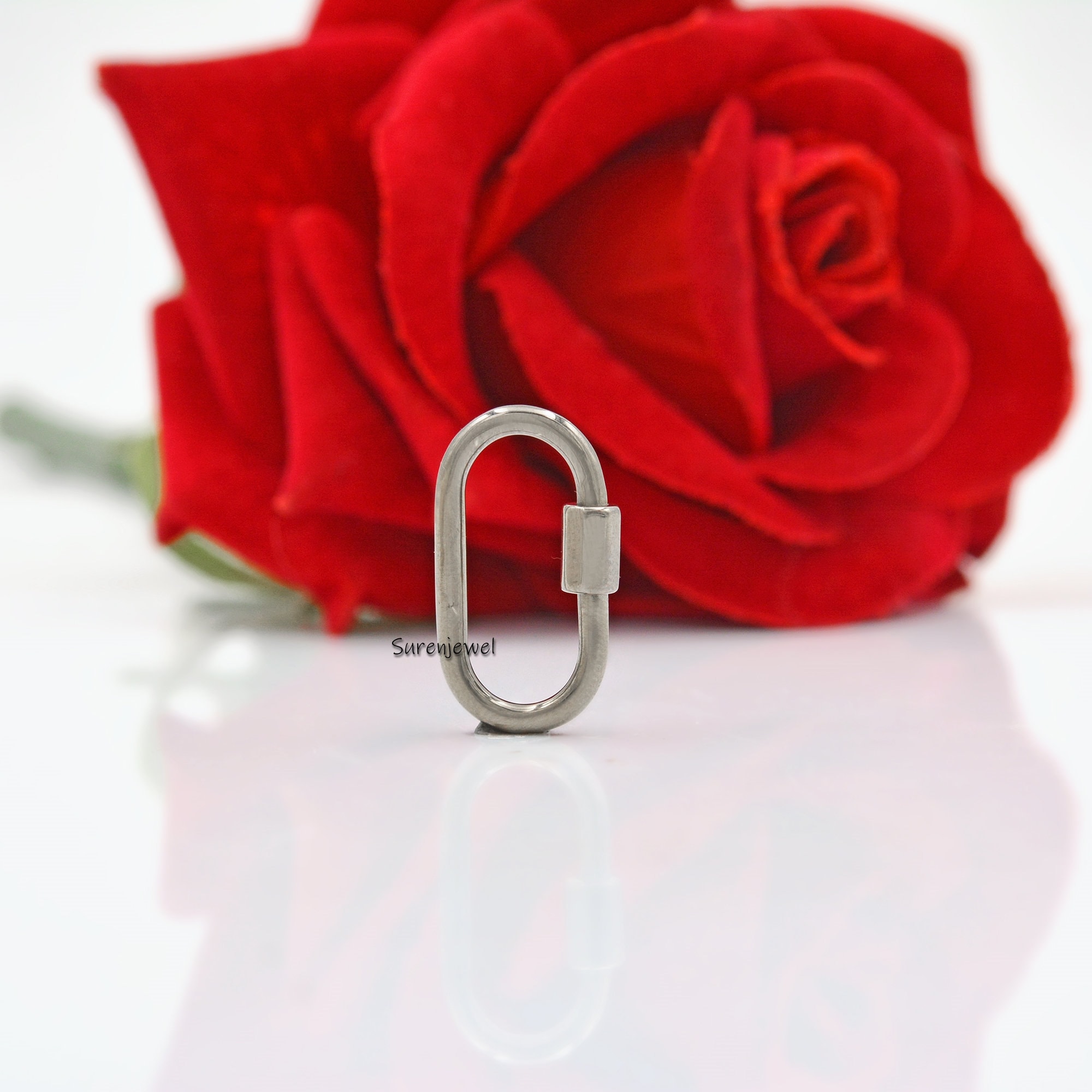 925 Sterling Silver Mini Carabiner Lock: 20MM Multicolor Jewelry - View 4 - Suren Jewels | SKU: SJC130-SLNSYG