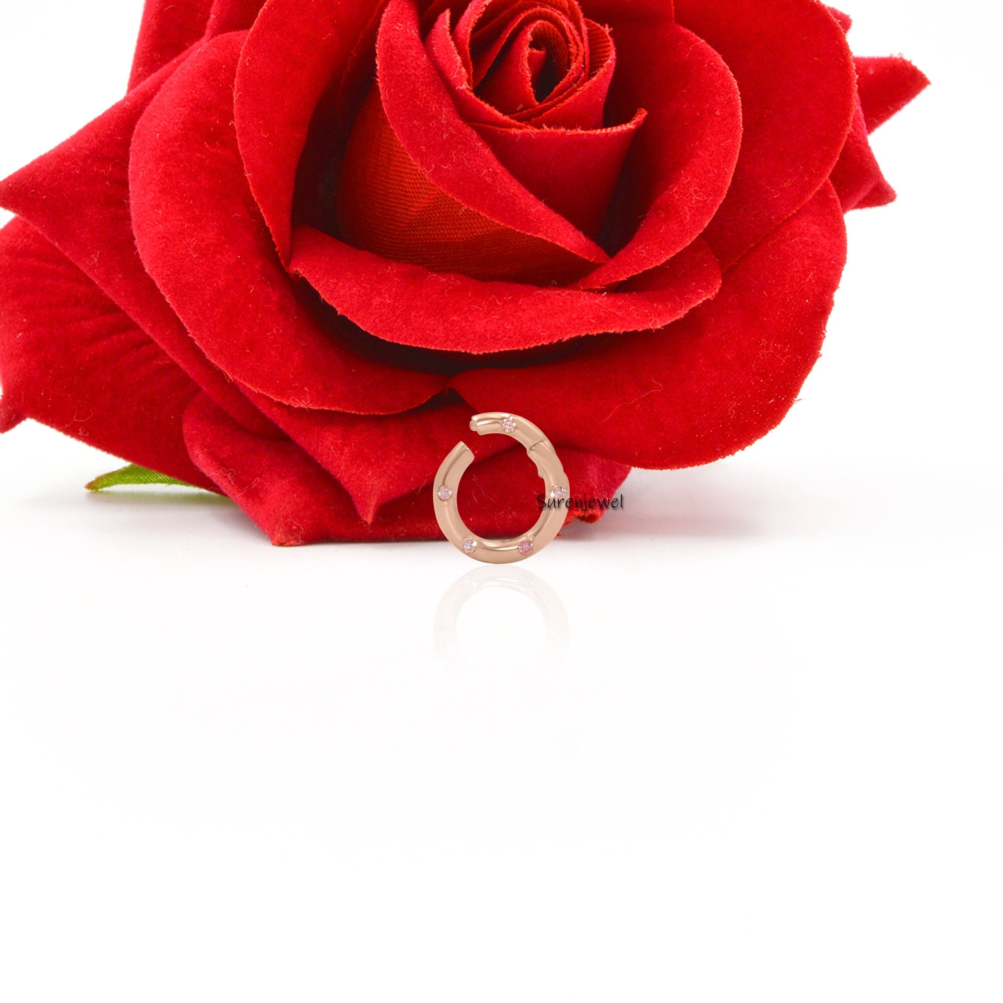 14K Gold Charm Enhancer with Pink Sapphire - View 7 - Suren Jewels | SKU: SJP482-14KYGPSP-10M