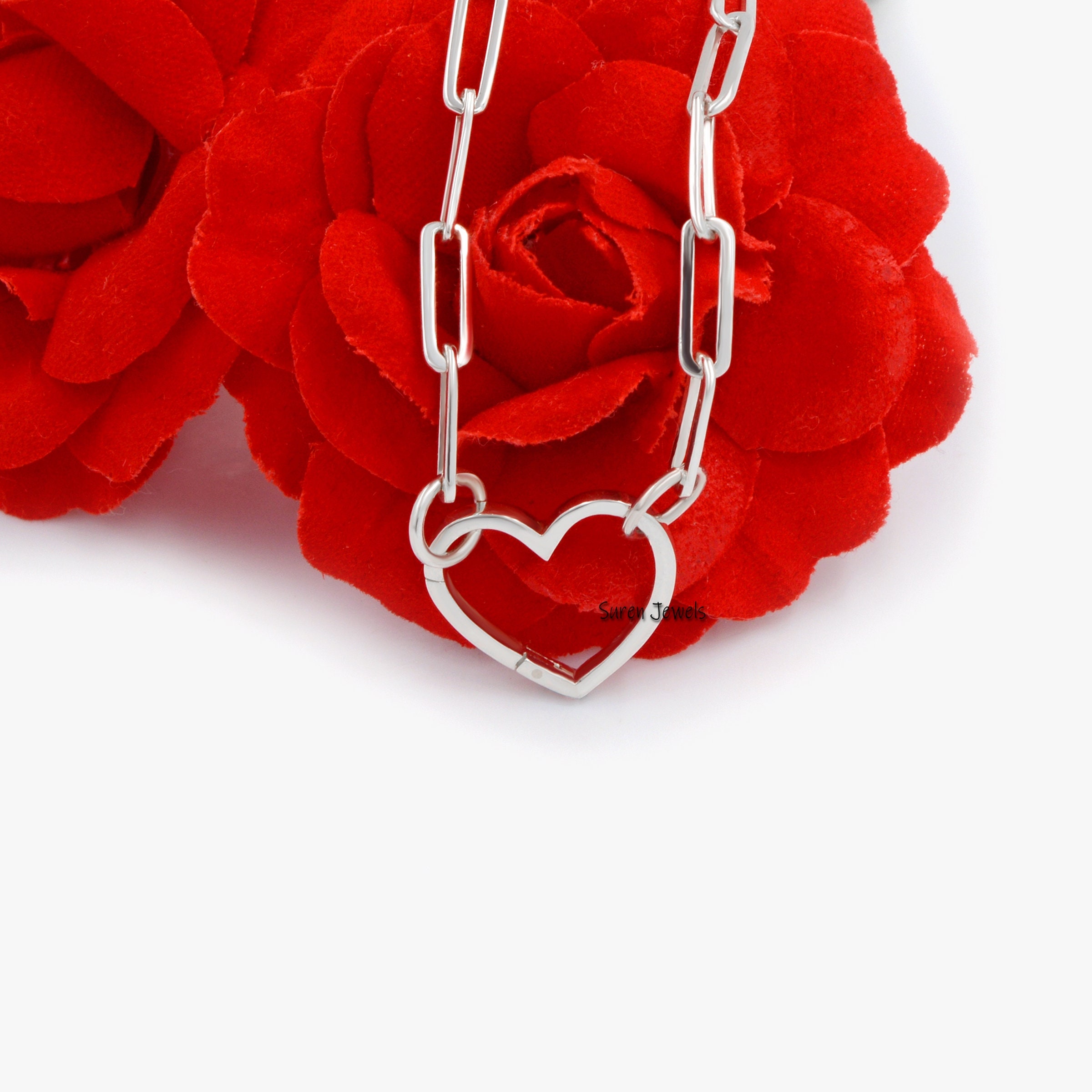 14K Gold Vermeil Heart Enhancer Lock: Charm Holder Clasp - View 4 - Suren Jewels | SKU: SJP536-SLYG-N47-18I