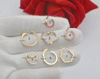 groothandel 14k gouden versterker charme houder, 14k gouden charme houder, massief gouden link lock, massief gouden versterker,