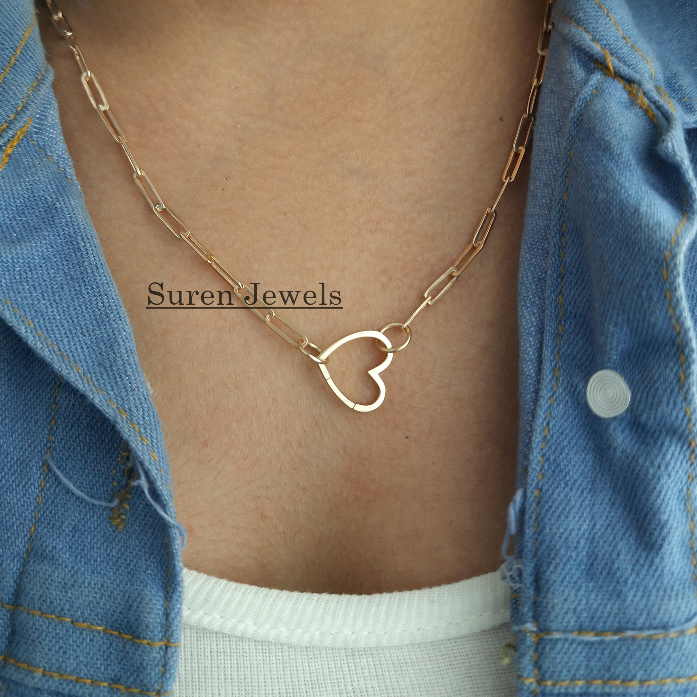 9k Gold Charm Holder Heart Charm Holder Charm Holder Gold Etsy UK