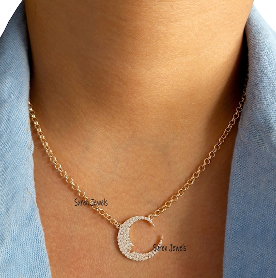 Half moon charm necklace discount