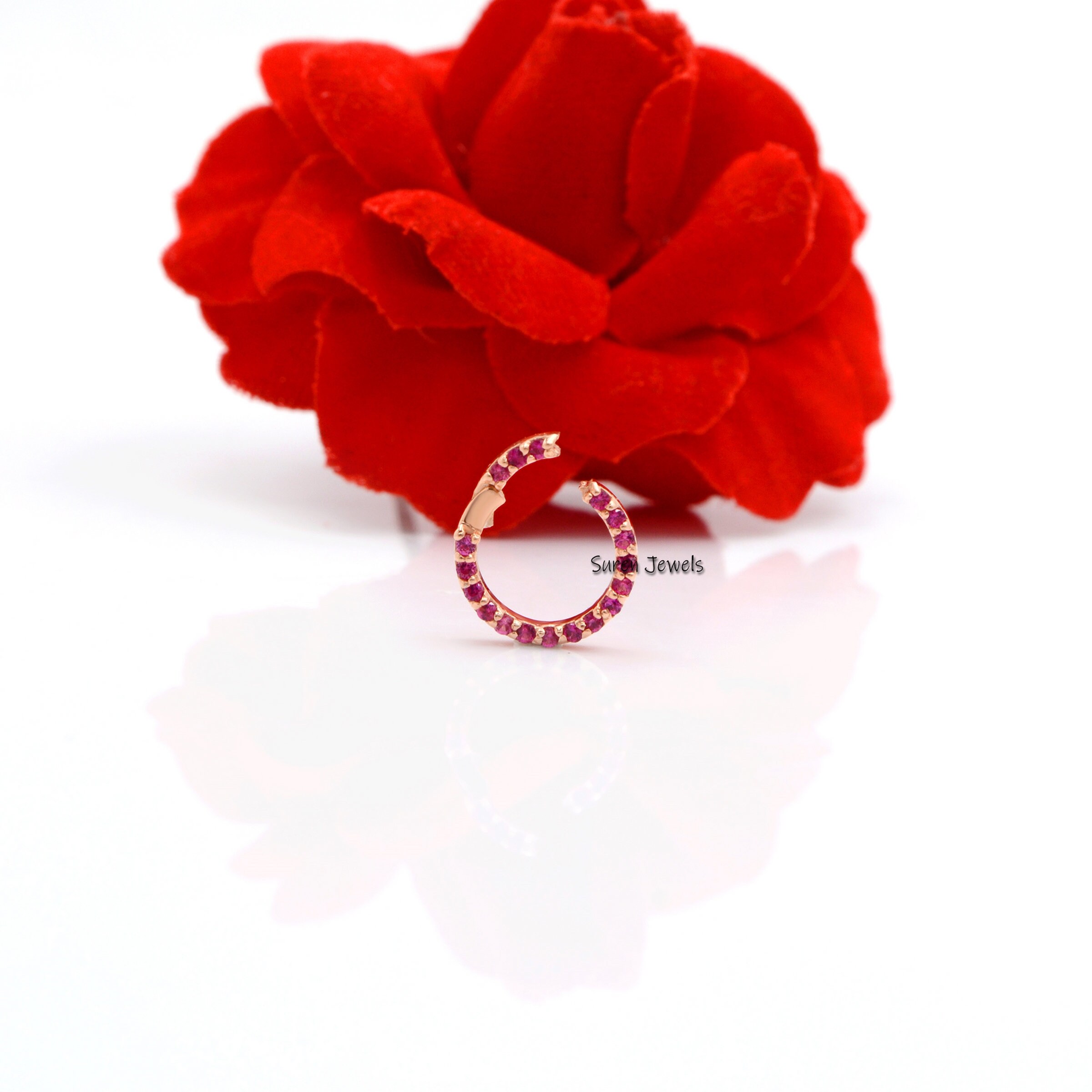 14K Gold Diamond Pave Circle Connector: 10mm Charm Enhancer - View 5 - Suren Jewels | SKU: SJf119-10MM