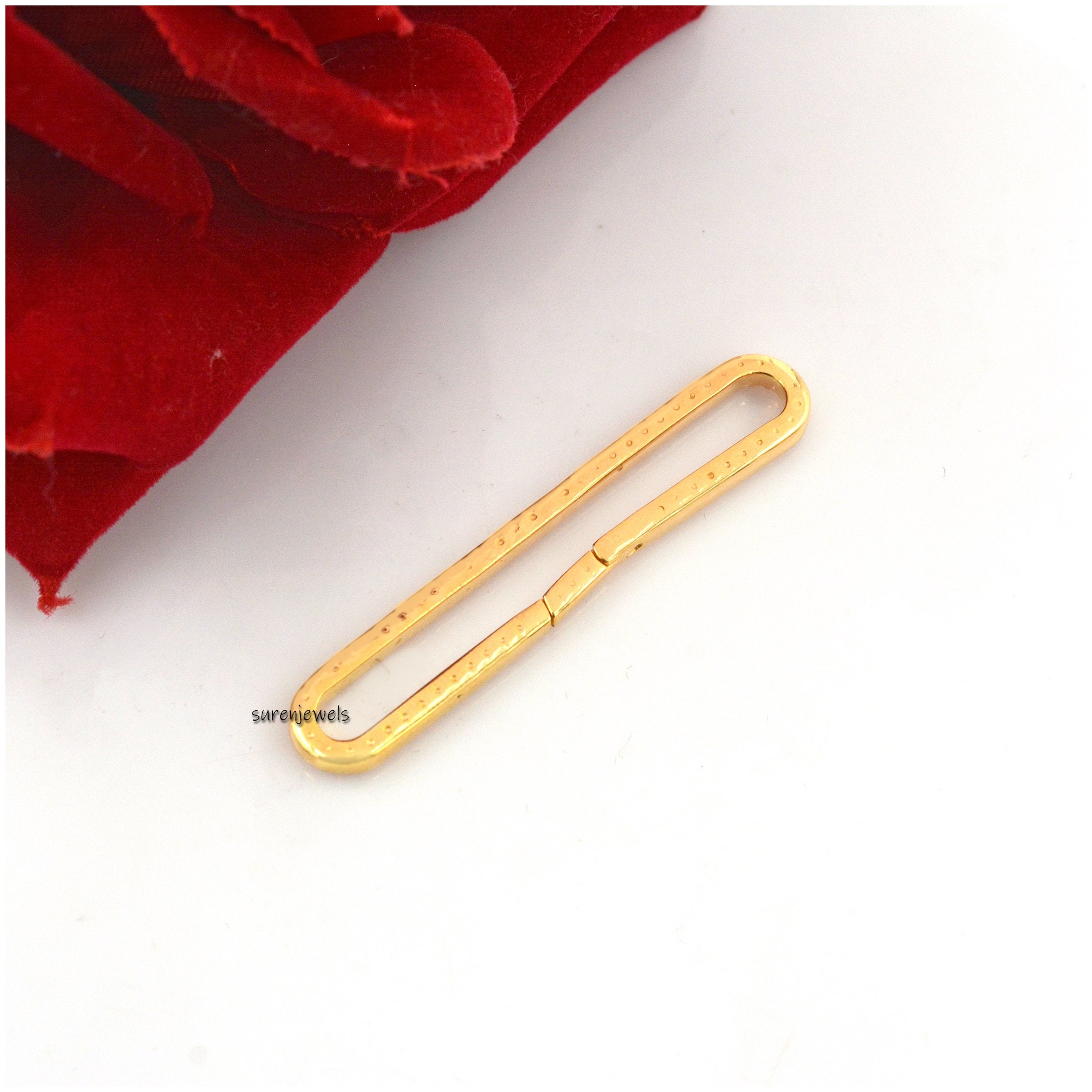 14k Gold Diamond Oval Charm Enhancer: Pave Charms Holder - View 4 - Suren Jewels | SKU: SJP938-SLNSCZ-50M