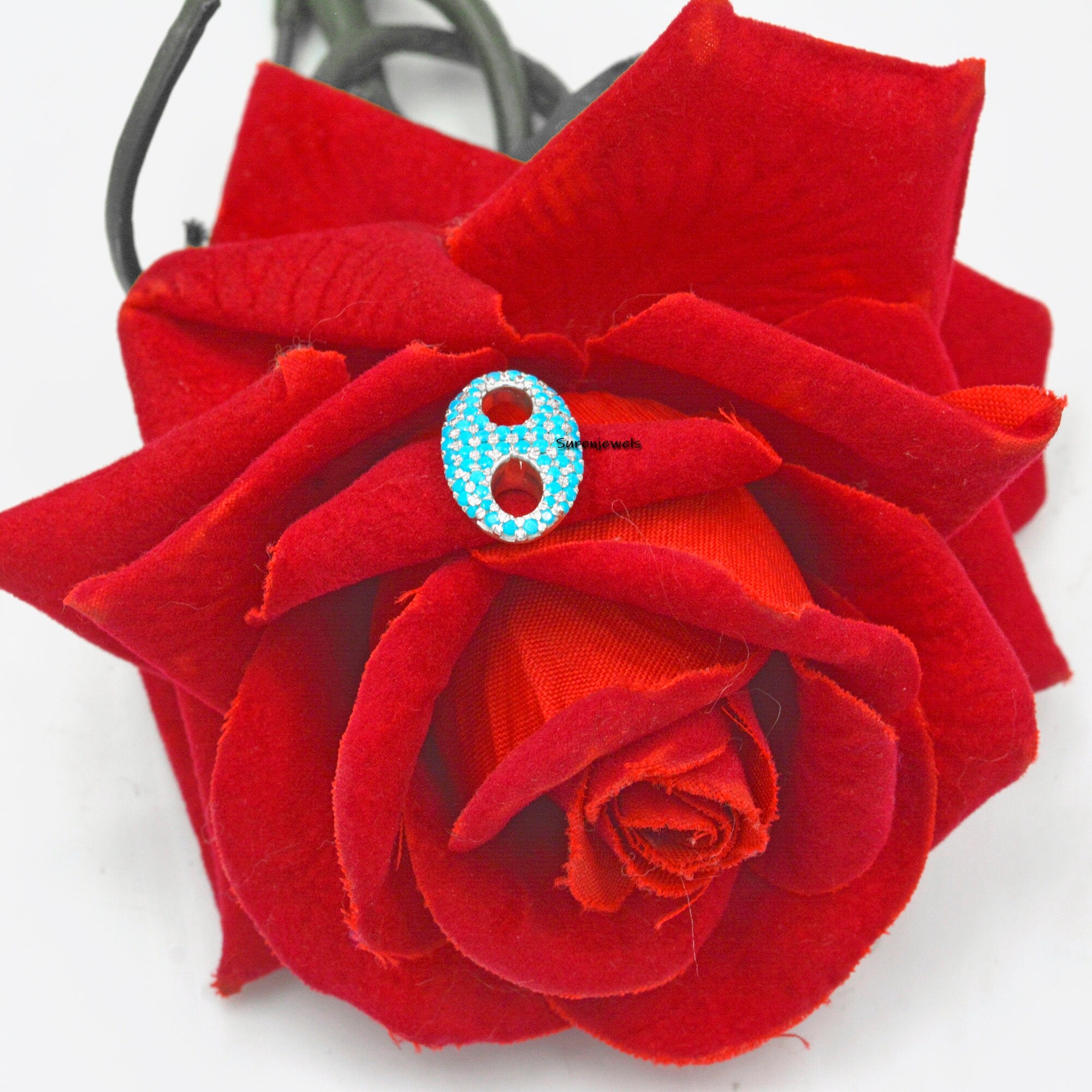 925 Silver Moissanite Soda Pull Tab Pendant: Gemstone Mariner Link Charm - View 7 - Suren Jewels | SKU: SJP1172-SLNSTQ