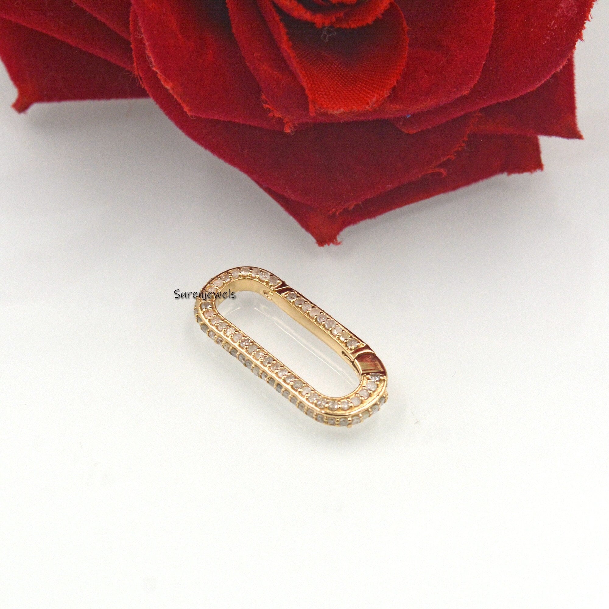 14K Yellow Gold Diamond Enhancer Clasp Lock - Suren Jewels | SKU: SJP443-SLYGTQ