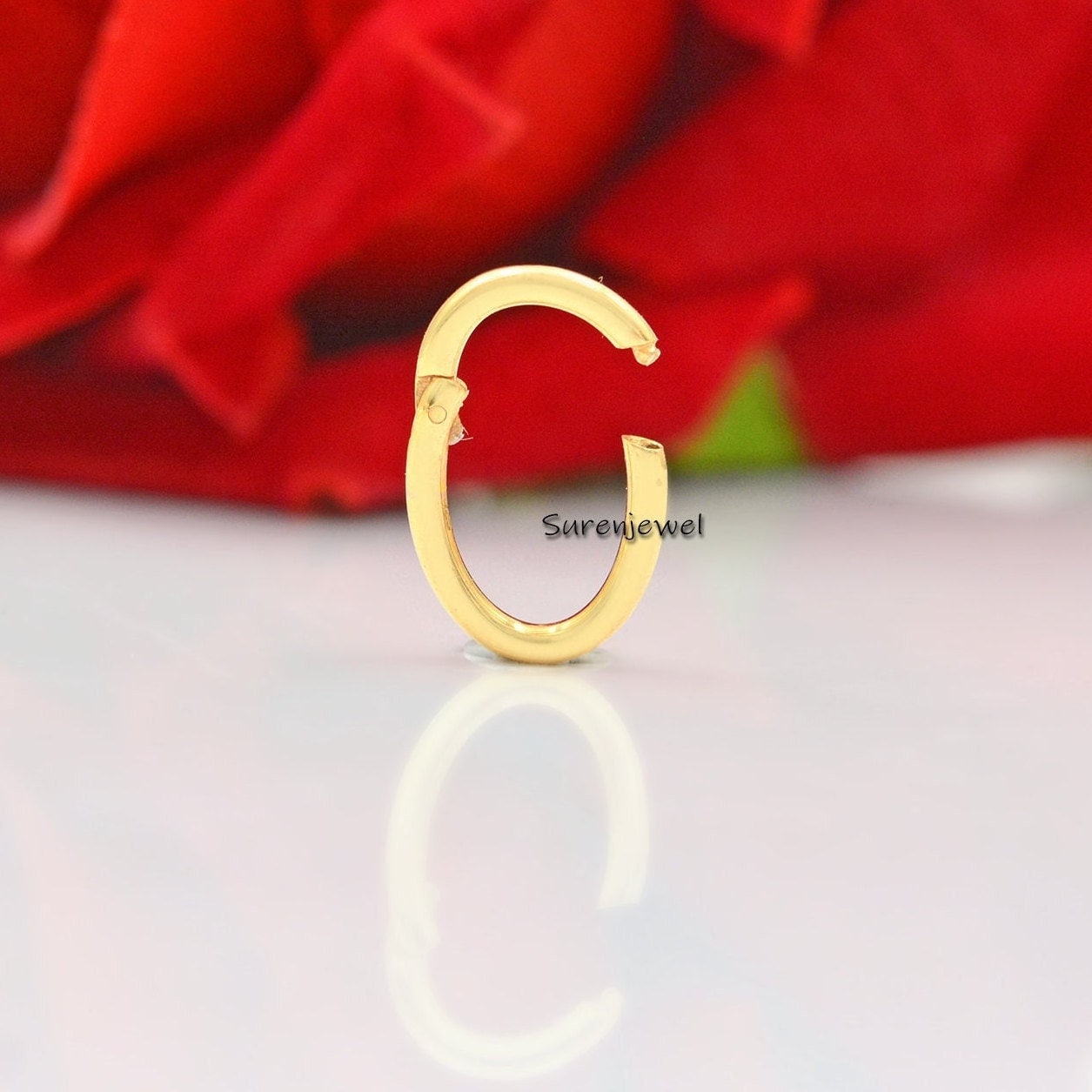 925 Silver Charm Holder: Elongated Enhancer Push Lock - Suren Jewels | SKU: SJP1031-SLYG-15M