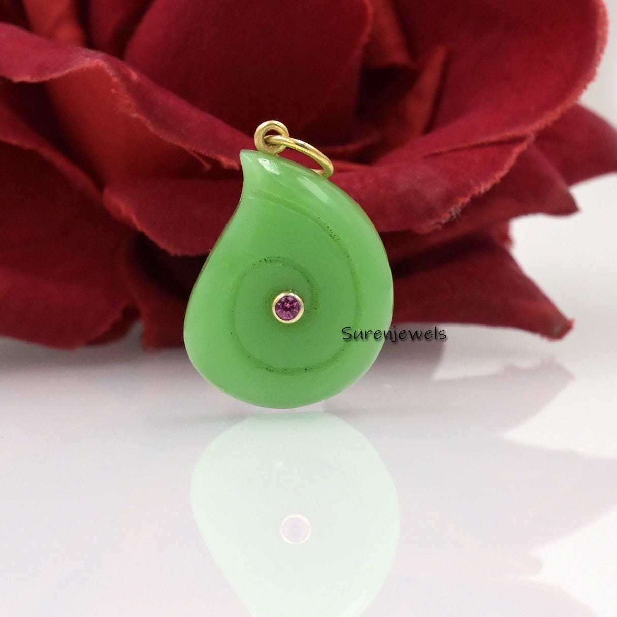 14K Yellow Gold Hand Carving Designer Shell Pendant - Suren Jewels | SKU: SJP3191