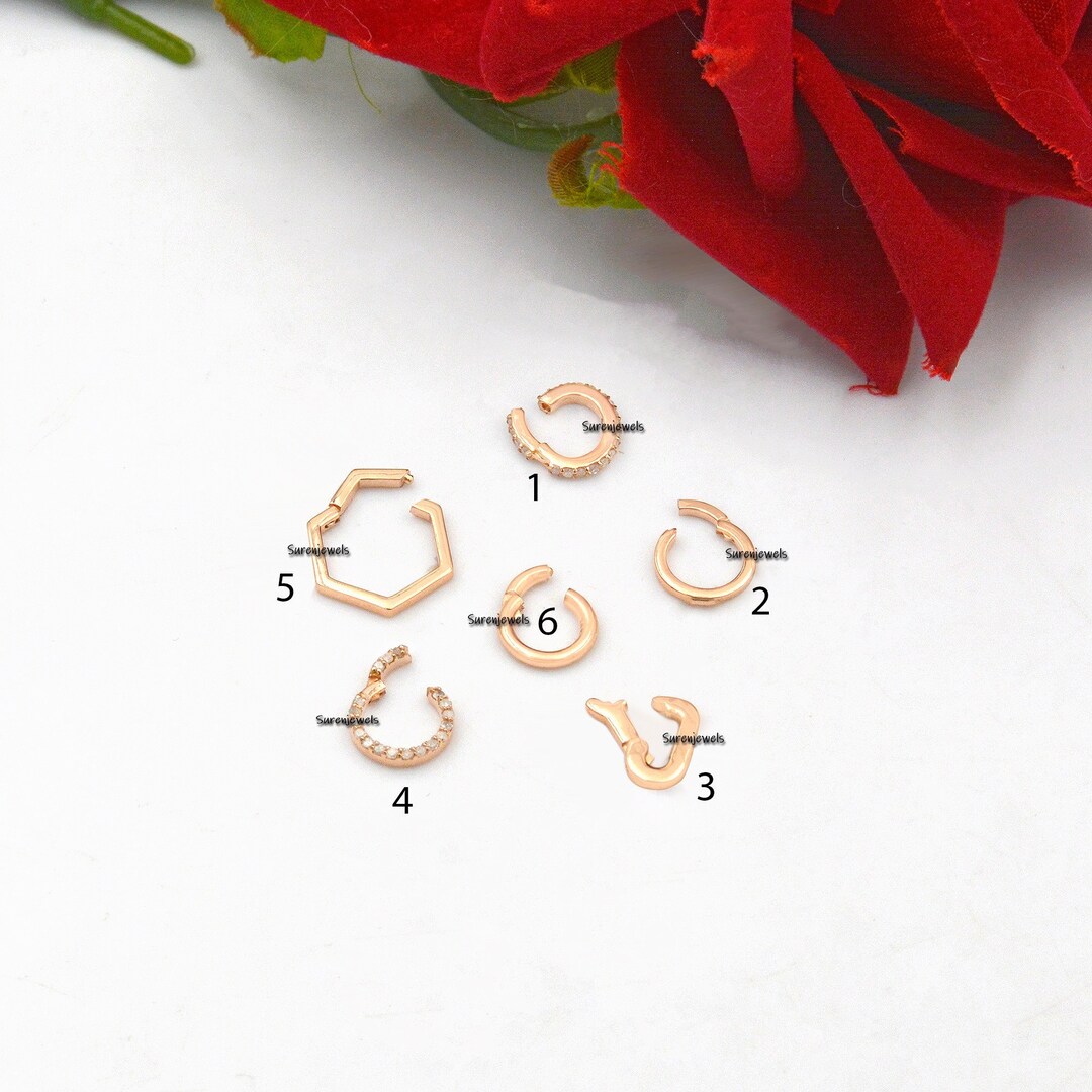 thumbnail image 2 of 14K 18K Solid Gold Charm Holder, Elongated Oval Silver Charms Holder 2 of 11