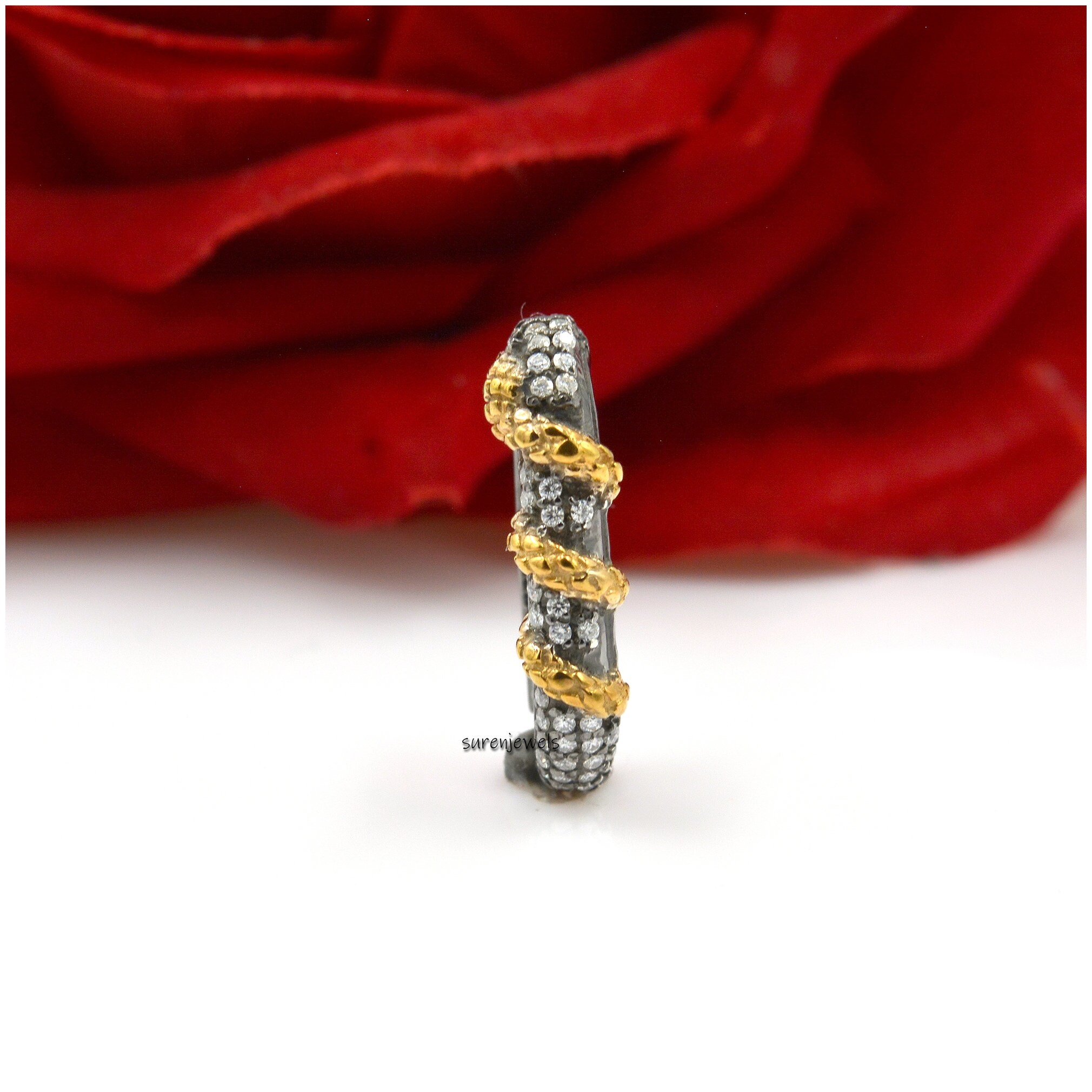 Diamond Snake Charm 14k Gold Enhancer - View 6 - Suren Jewels | SKU: SJP1136-SLRHYGRU-22M