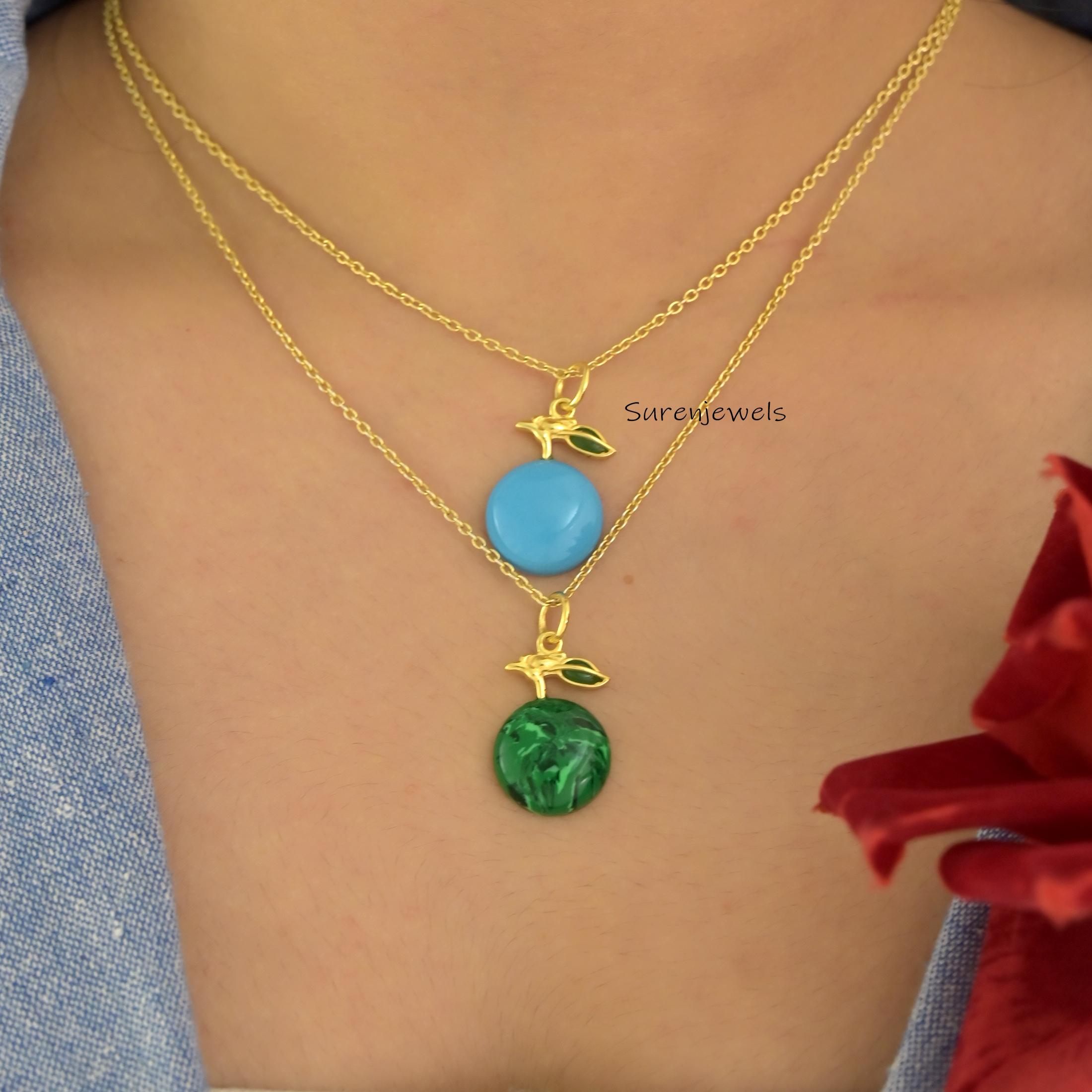 Hand Carved Orange Carnelian Fruit Pendant, Handmade Designer - View 5 - Suren Jewels | SKU: SJP
